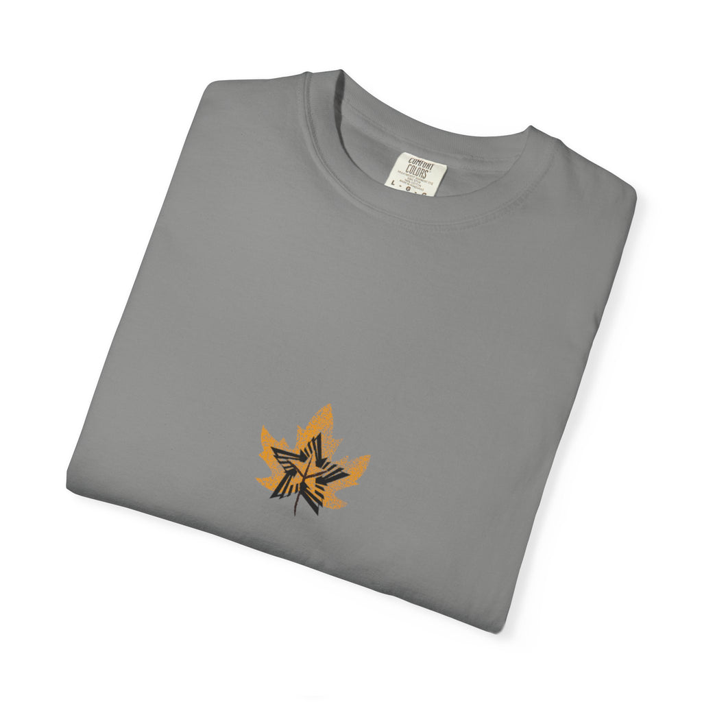 Golden Leaf Graphic T-Shirt — Black & White Centre
