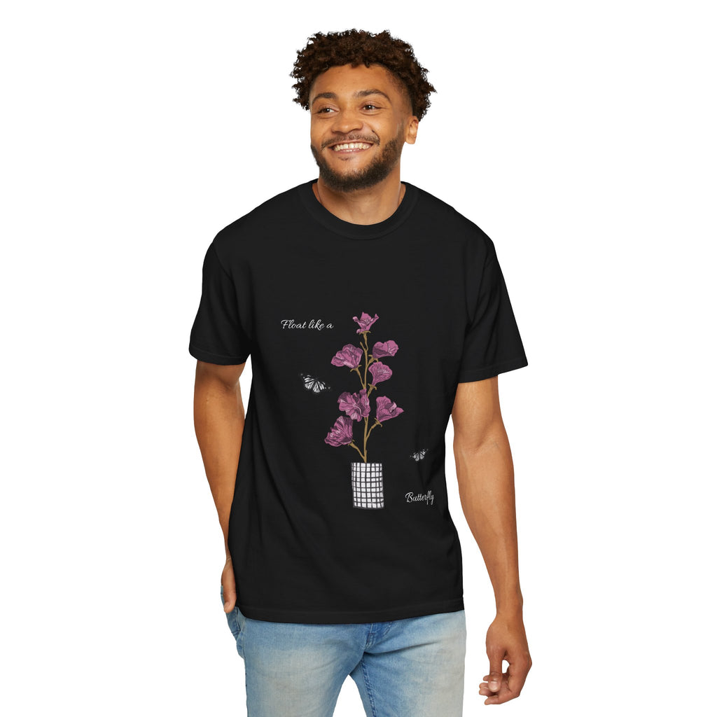 Float Like a Butterfly Floral Butterfly Graphic T-Shirt