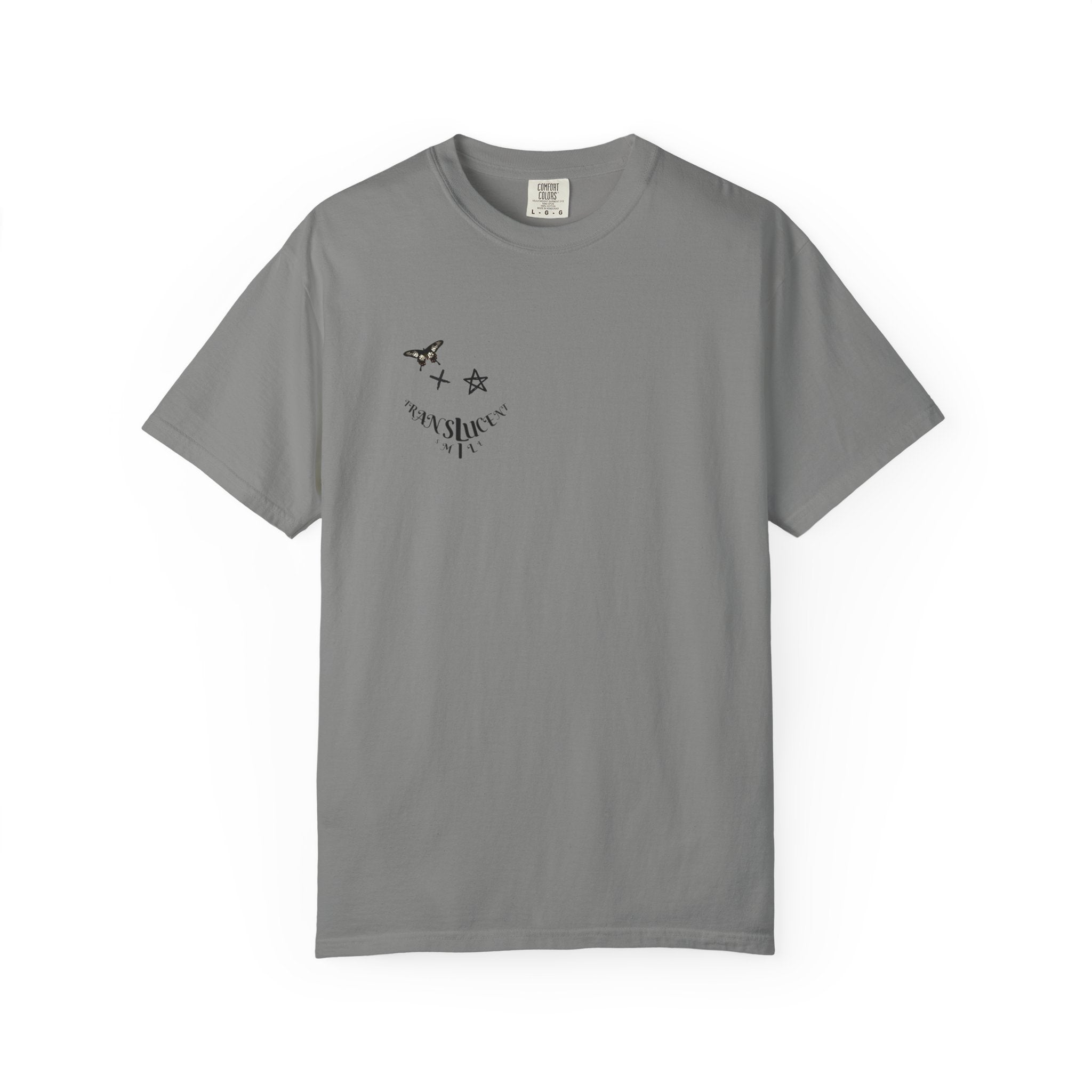 Translucent Smile Graphic T-Shirt — 'Translucent smile' Tee Pec Placement