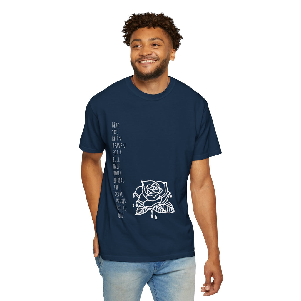 Rose with Dripping blood Text T-shirt | Gothic Floral Quote