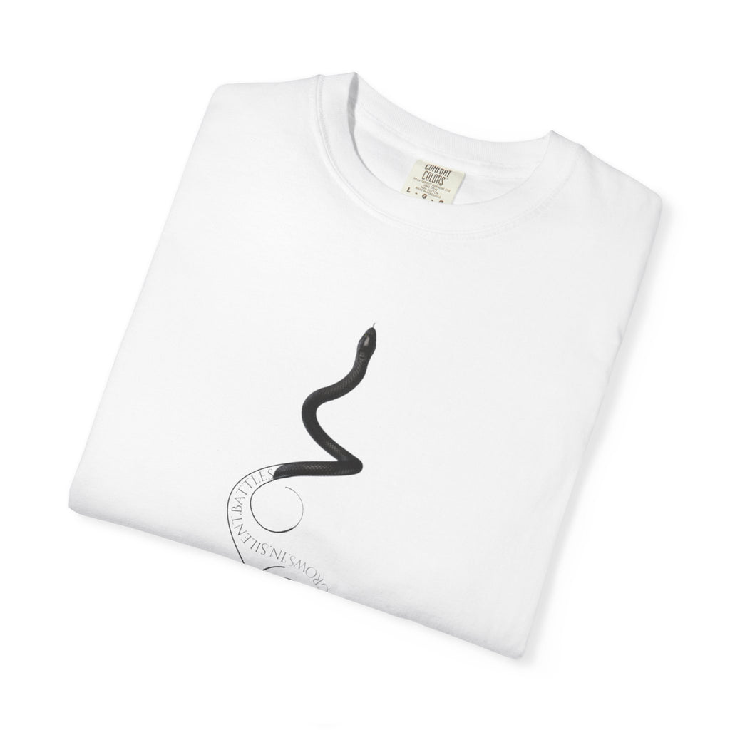 Strength Grows in Silent Battles - Snake Graphic T-Shirt