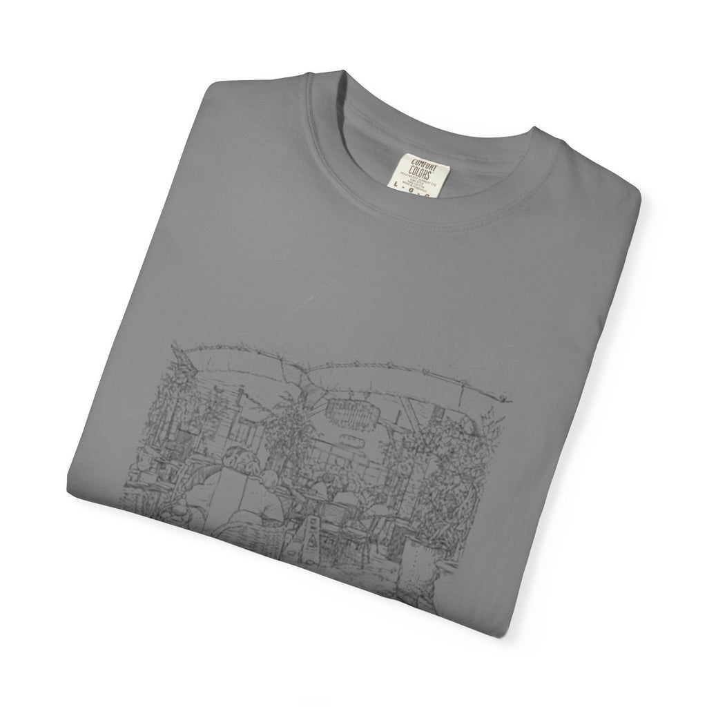 Rainy Day Pencil Sketch T-Shirt — Marquee Seating Illustration