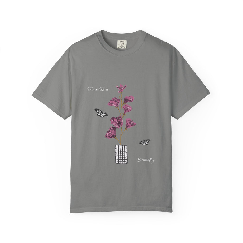 Float Like a Butterfly Floral Butterfly Graphic T-Shirt