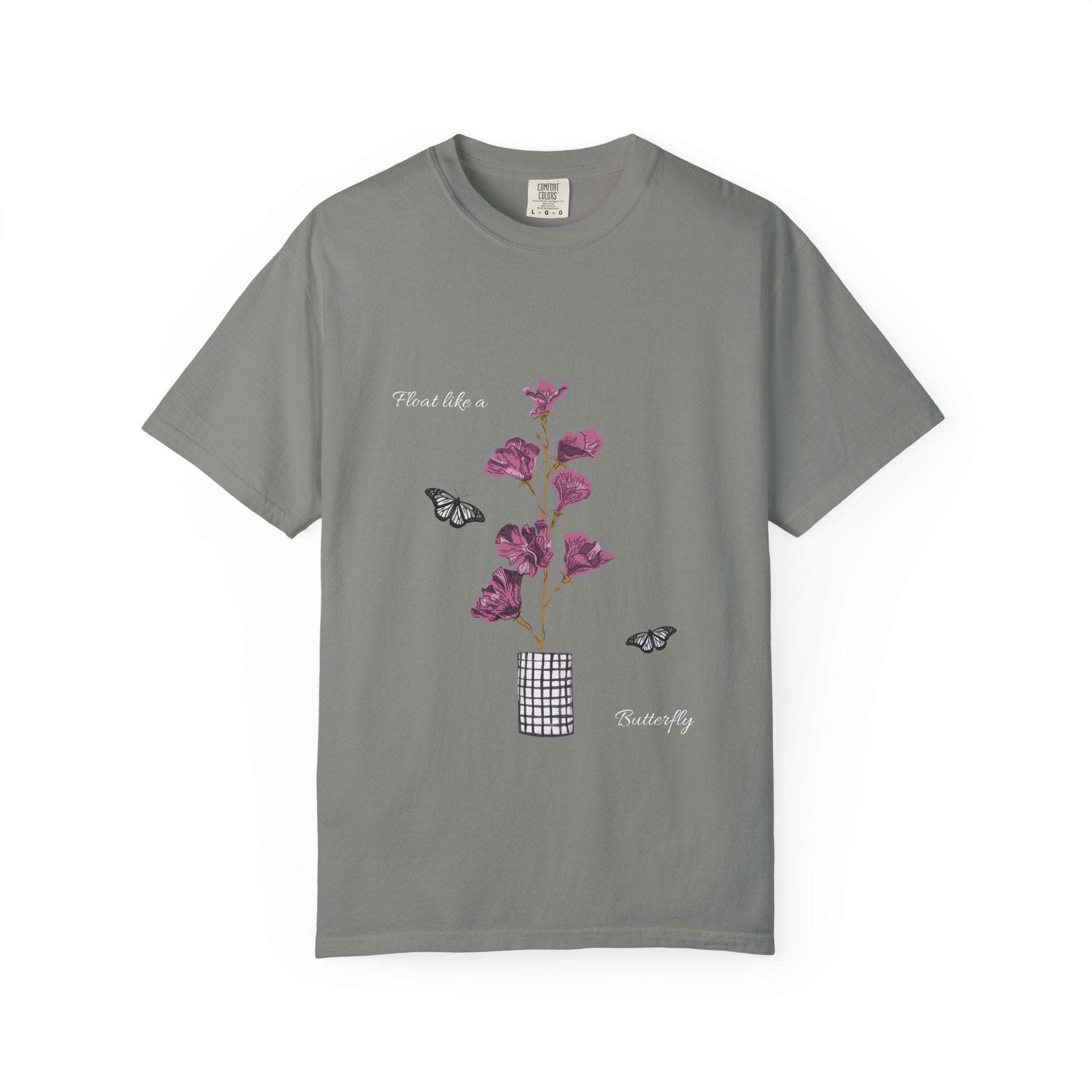 Float Like a Butterfly Floral Butterfly Graphic T-Shirt