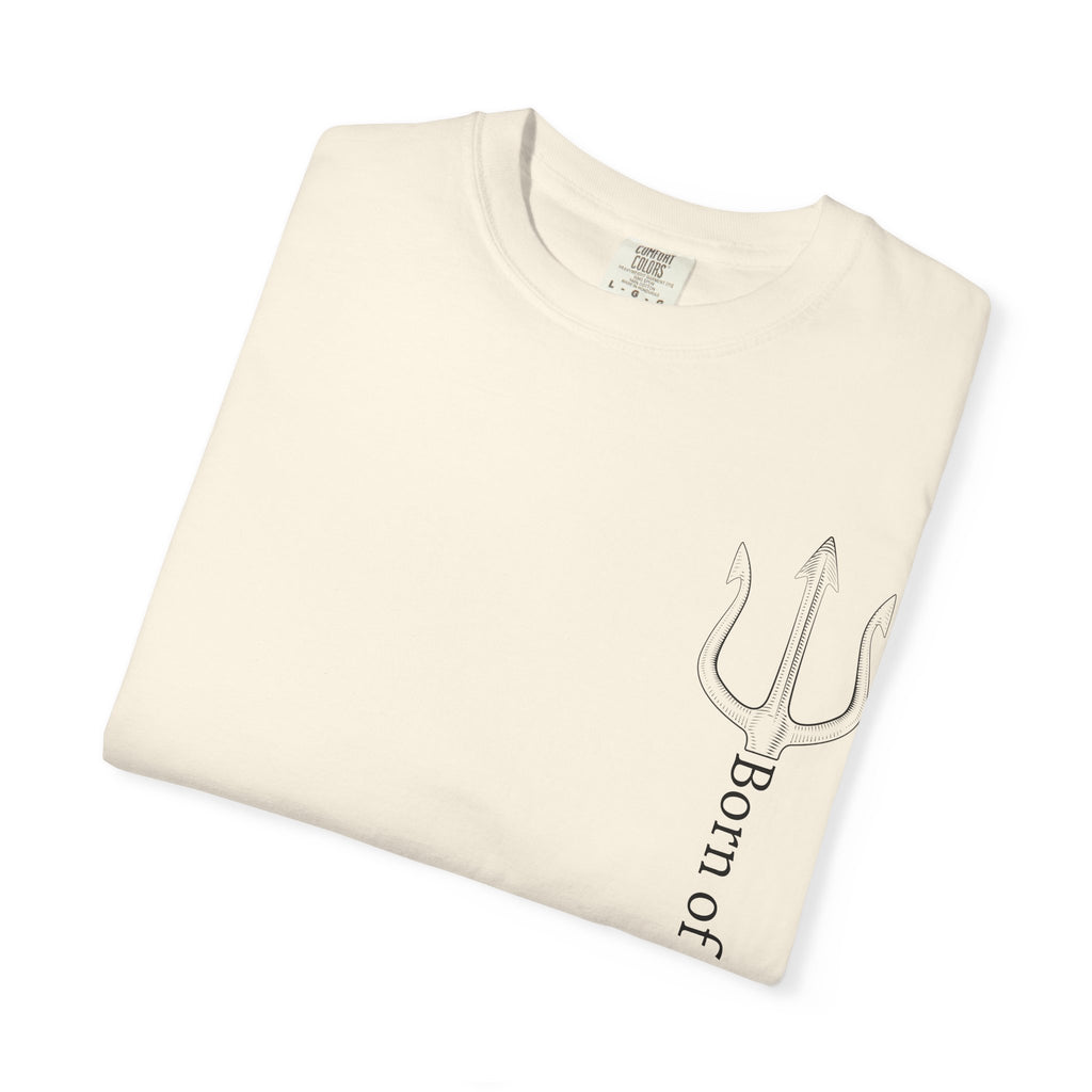 T-Shirt — 'Born of Salt and Storm' Trident Vertical Graphic Tee