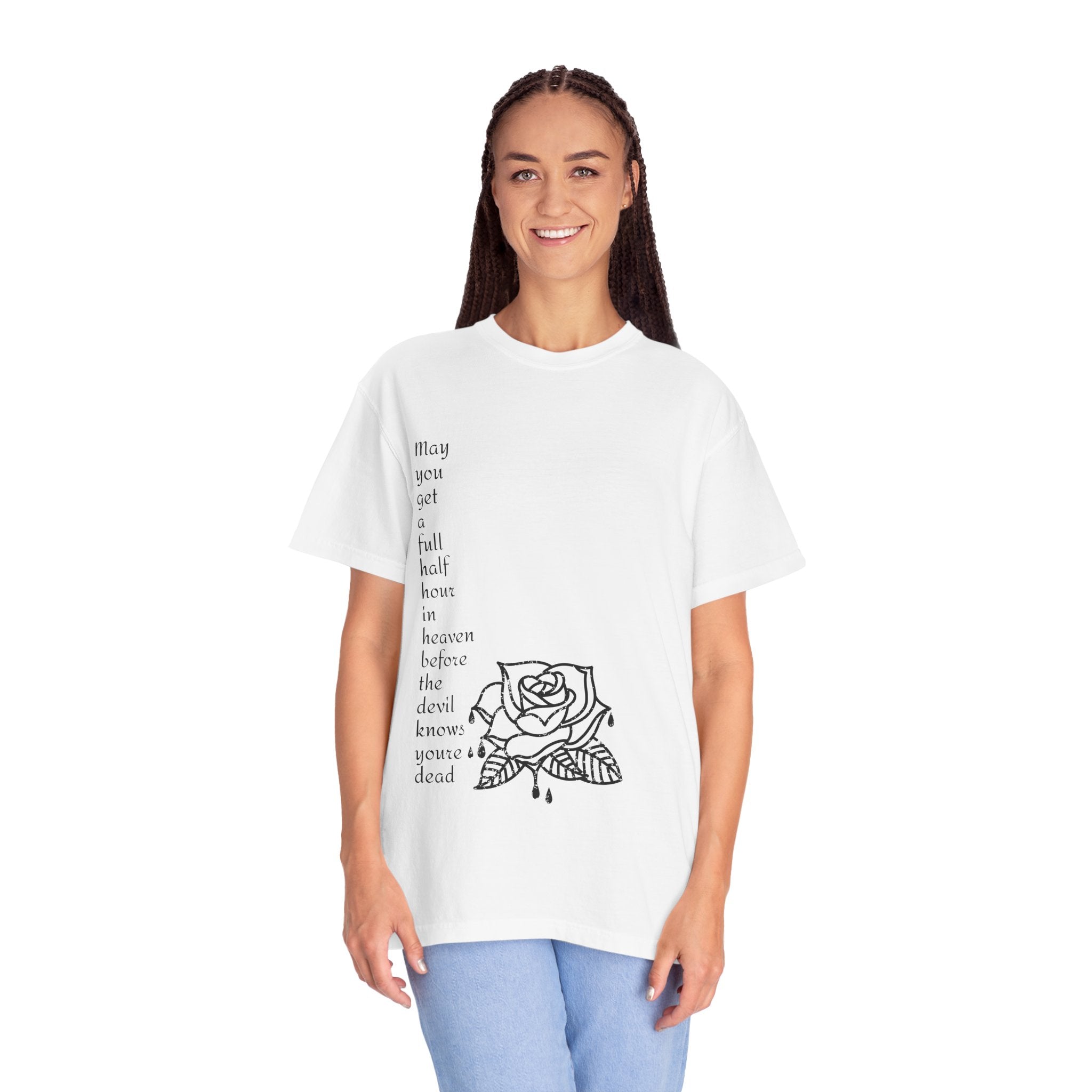 Unisex Quote Bleeding Rose Graphic Tshirt
