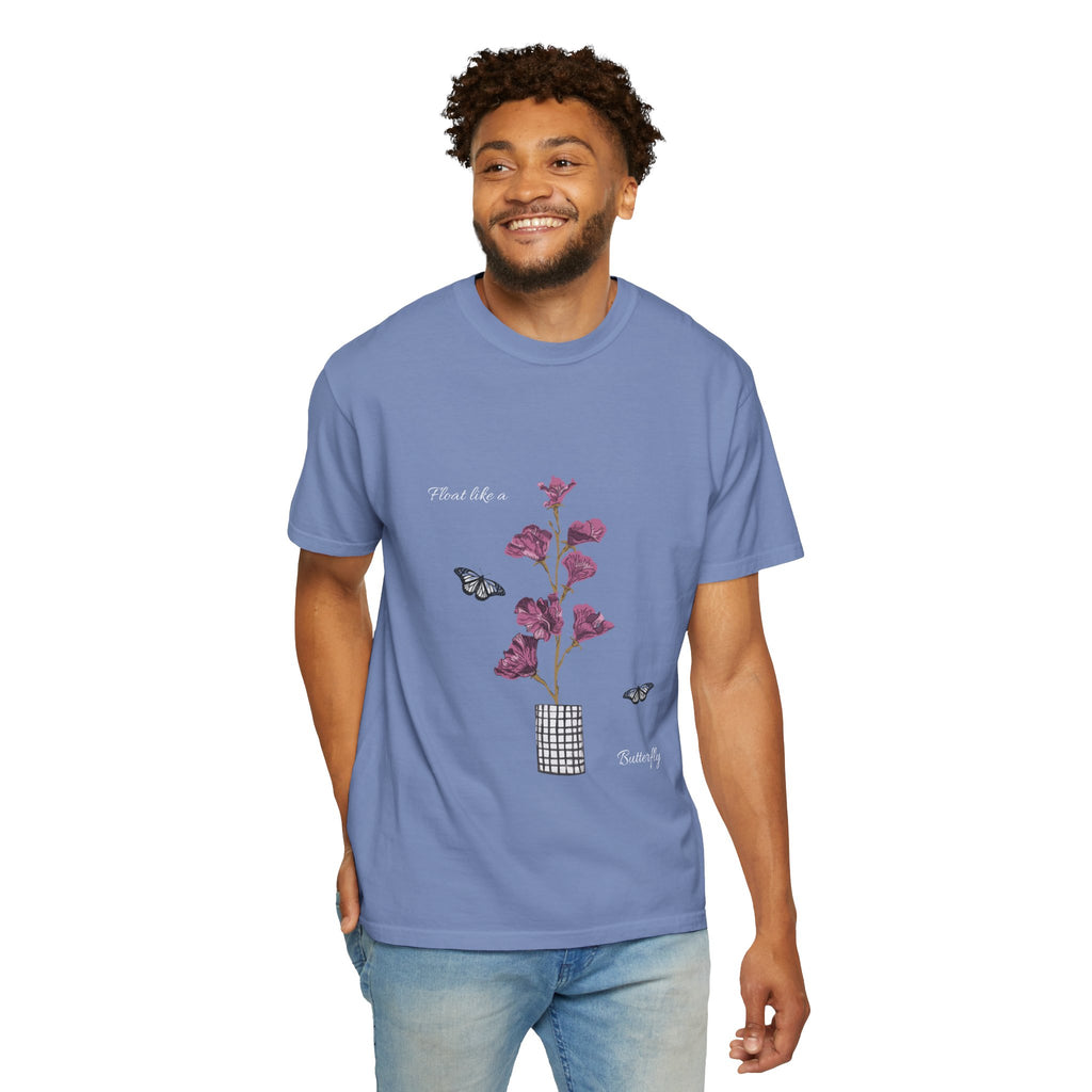 Float Like a Butterfly Floral Butterfly Graphic T-Shirt