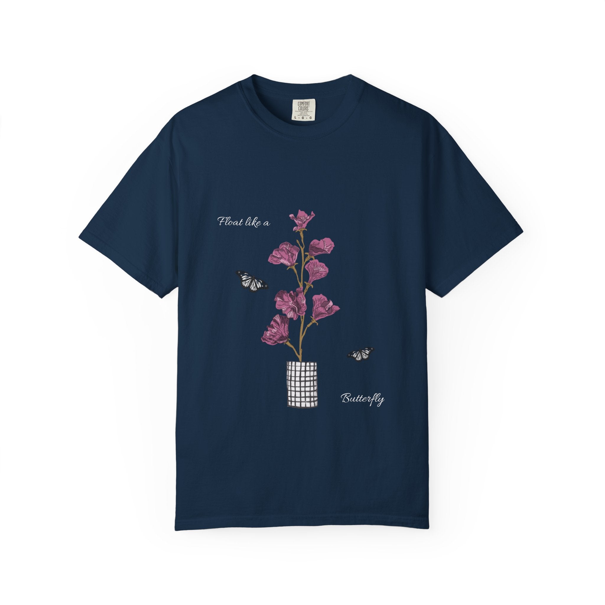Float Like a Butterfly Floral Butterfly Graphic T-Shirt