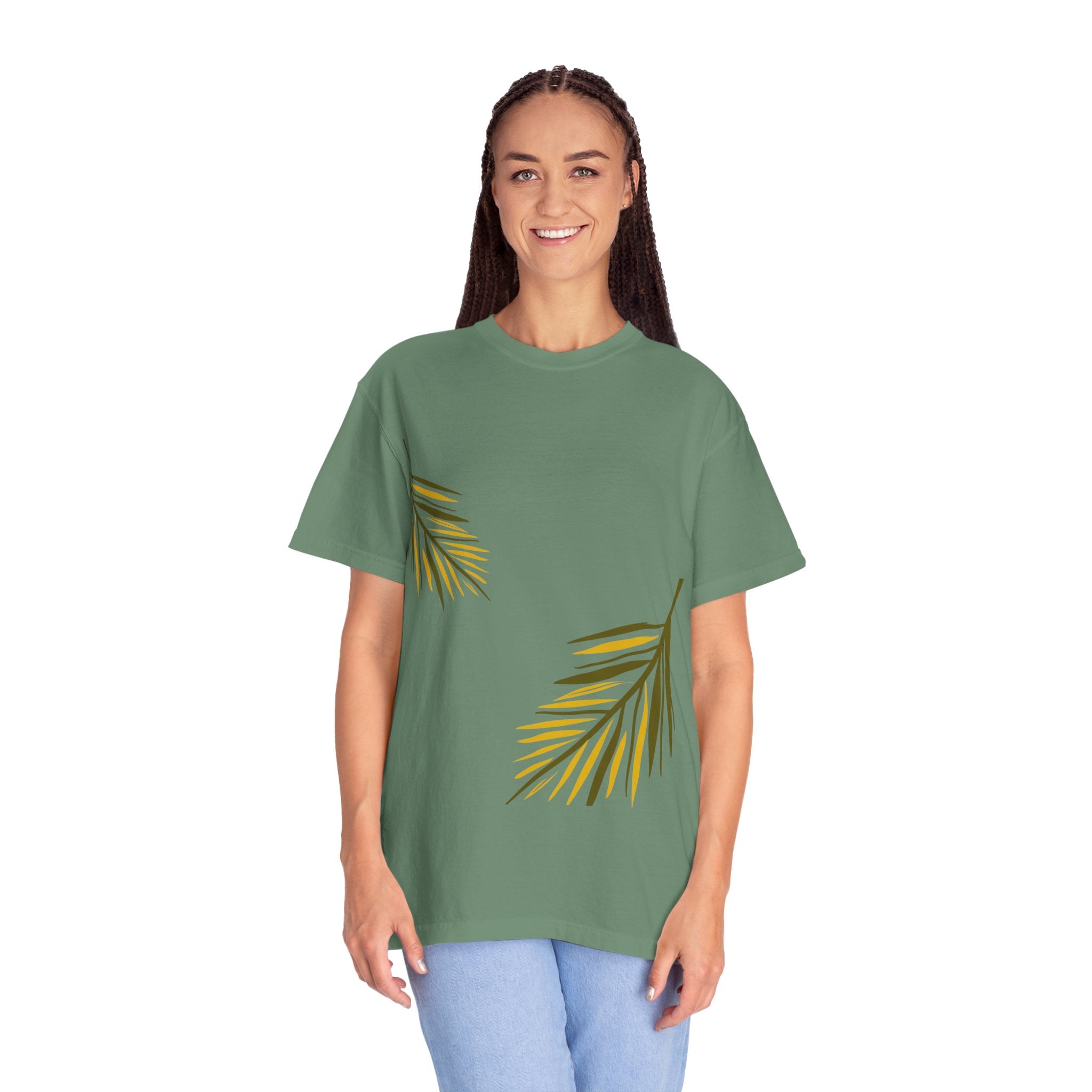 Floral Leaves Tee — Leaf Print T-Shirt