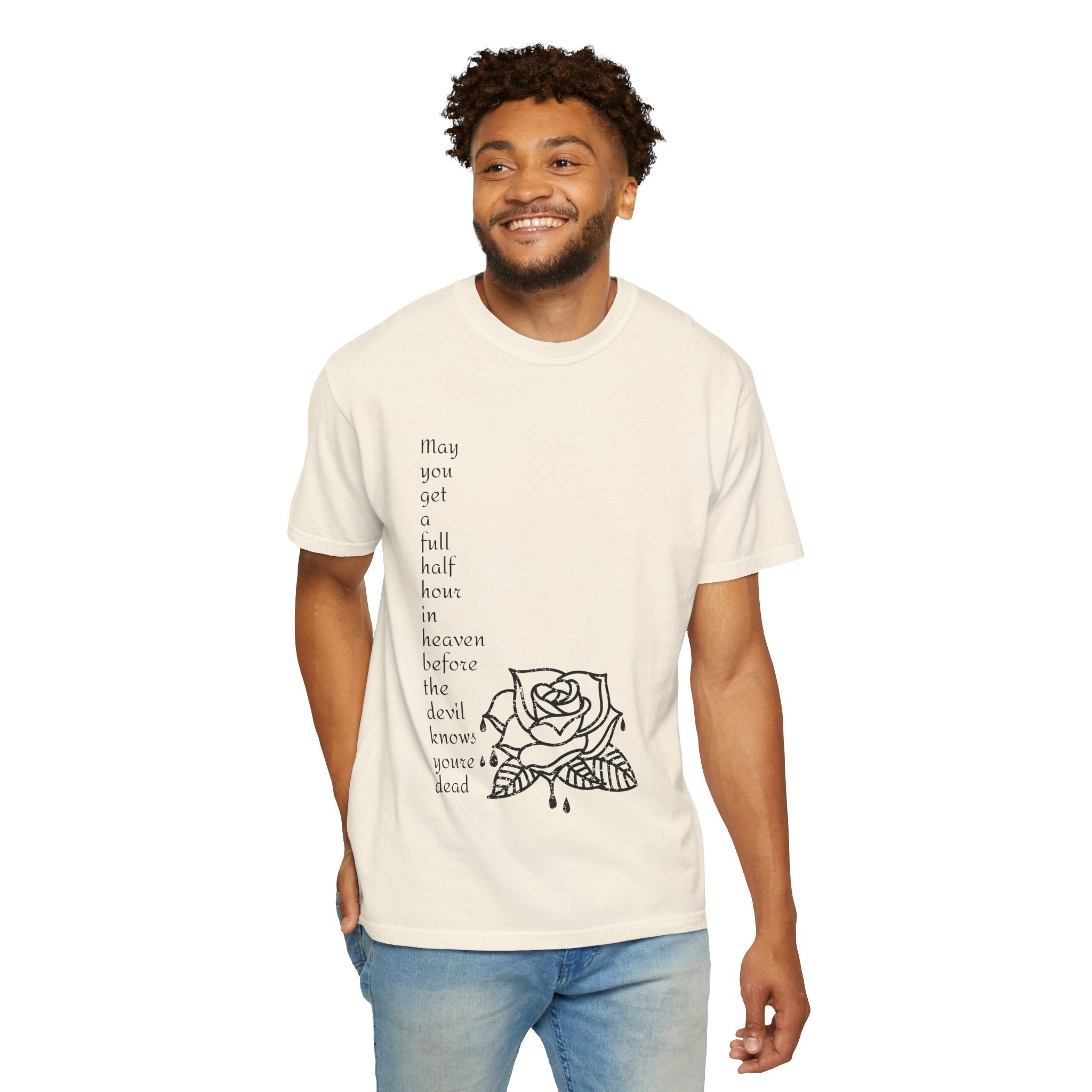 Unisex Quote Bleeding Rose Graphic Tshirt