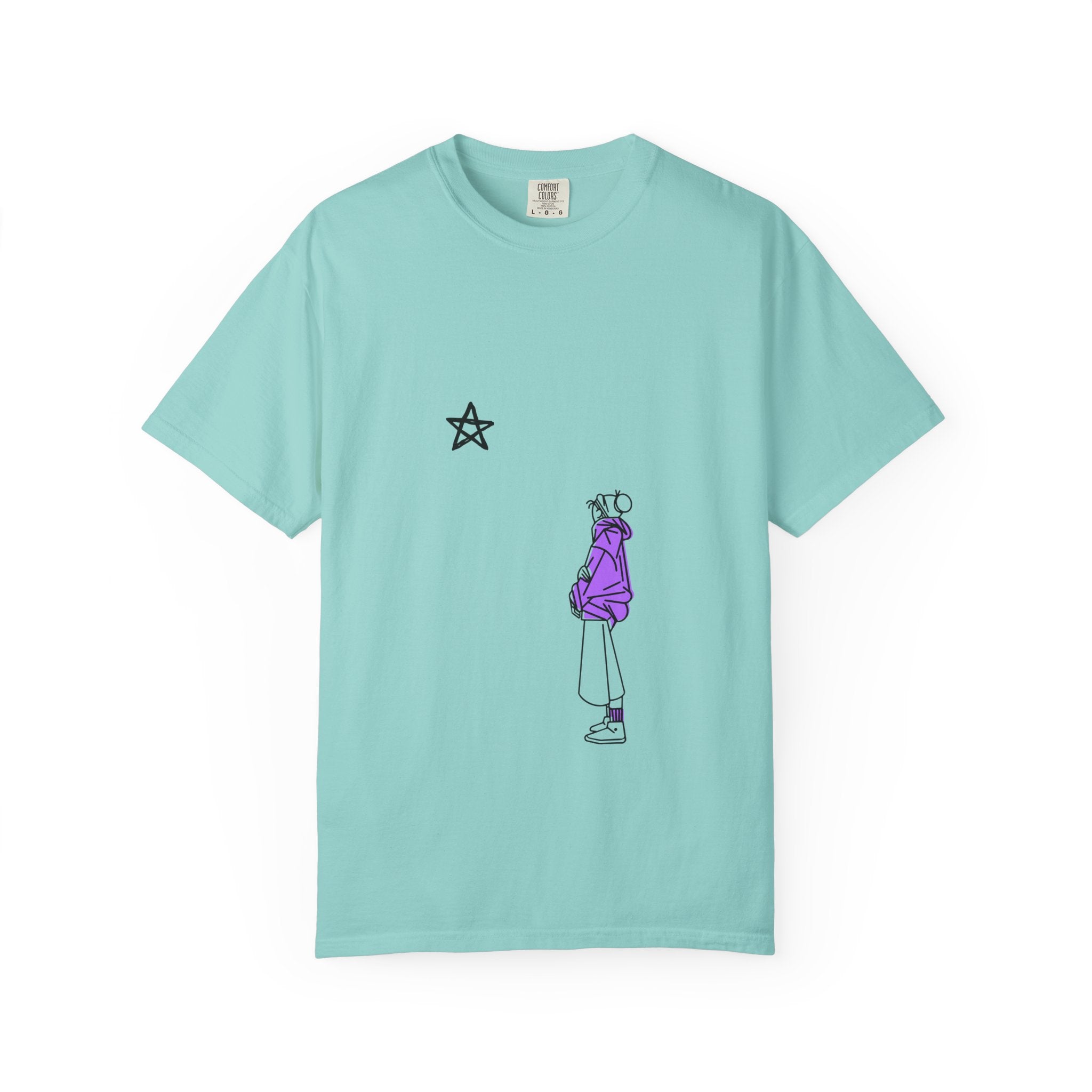 Star Watcher Graphic Tee — Standalone Man Illustration