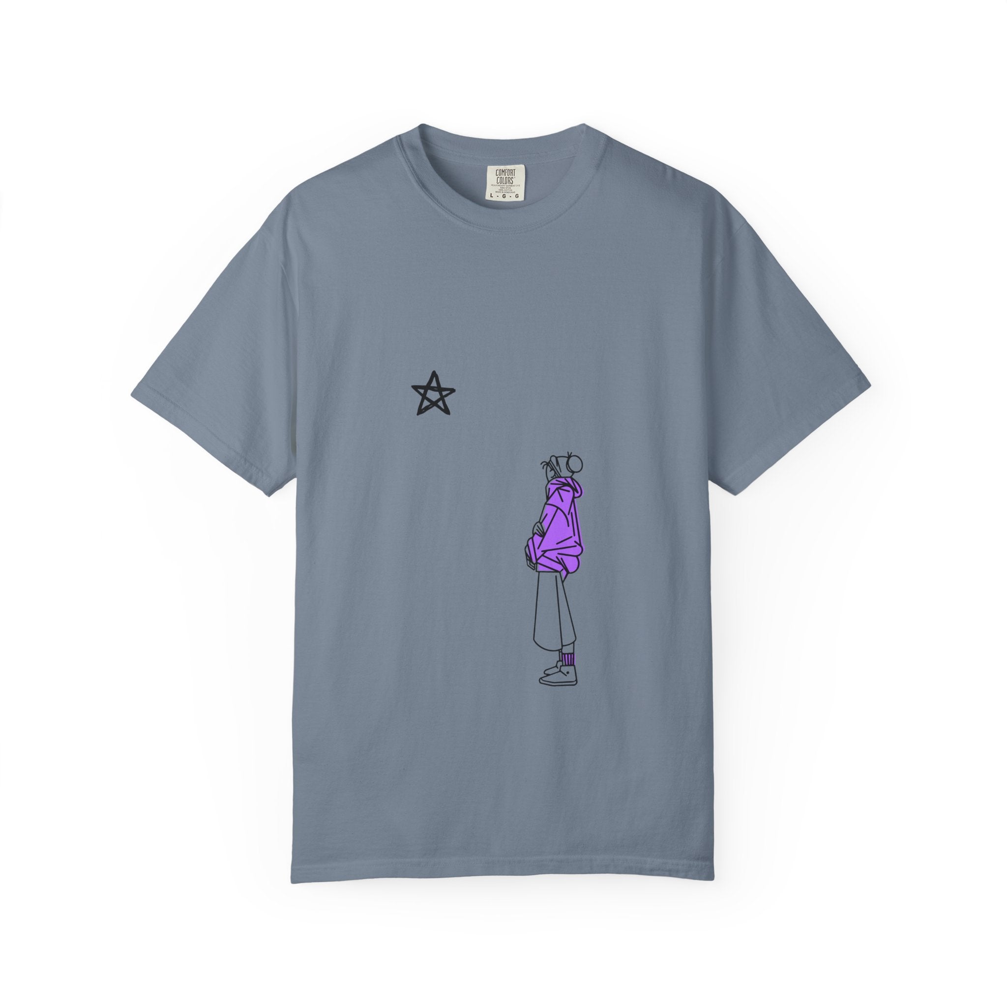 Star Watcher Graphic Tee — Standalone Man Illustration