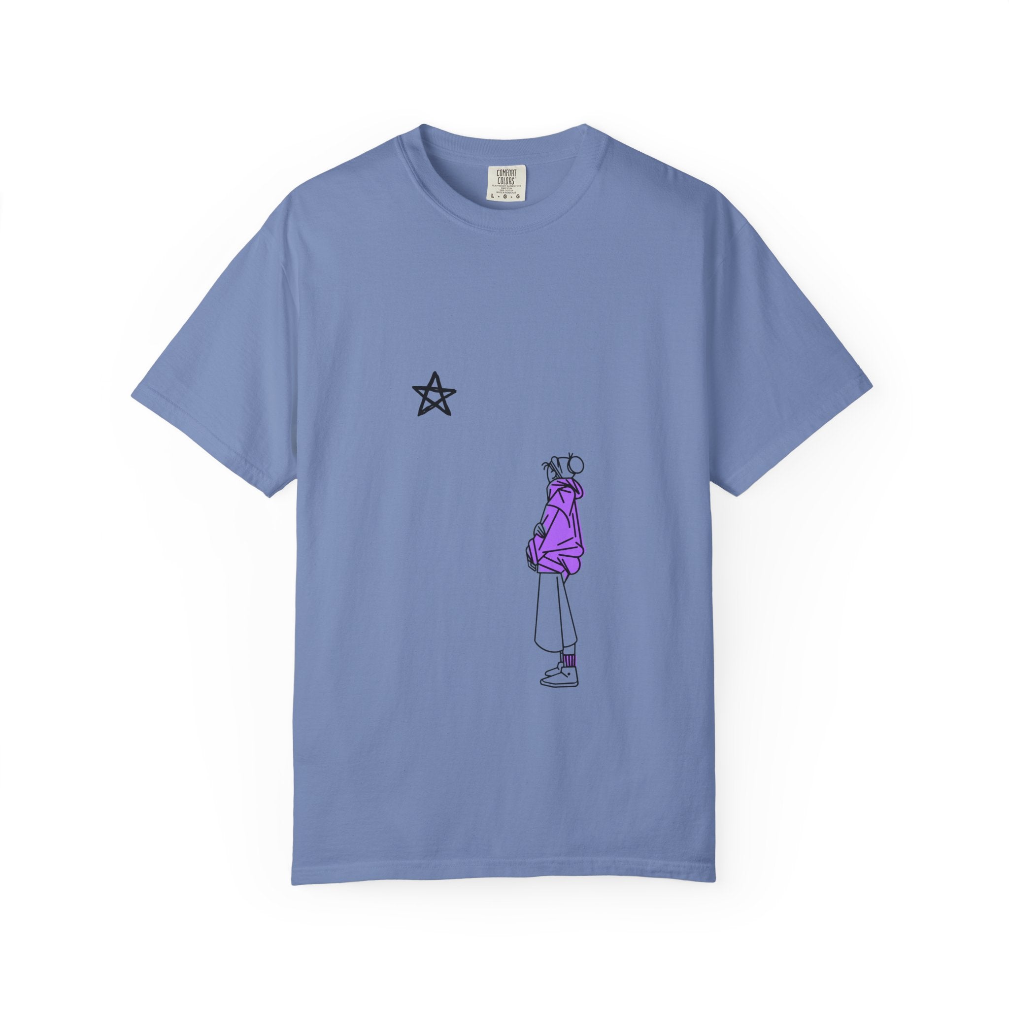 Star Watcher Graphic Tee — Standalone Man Illustration