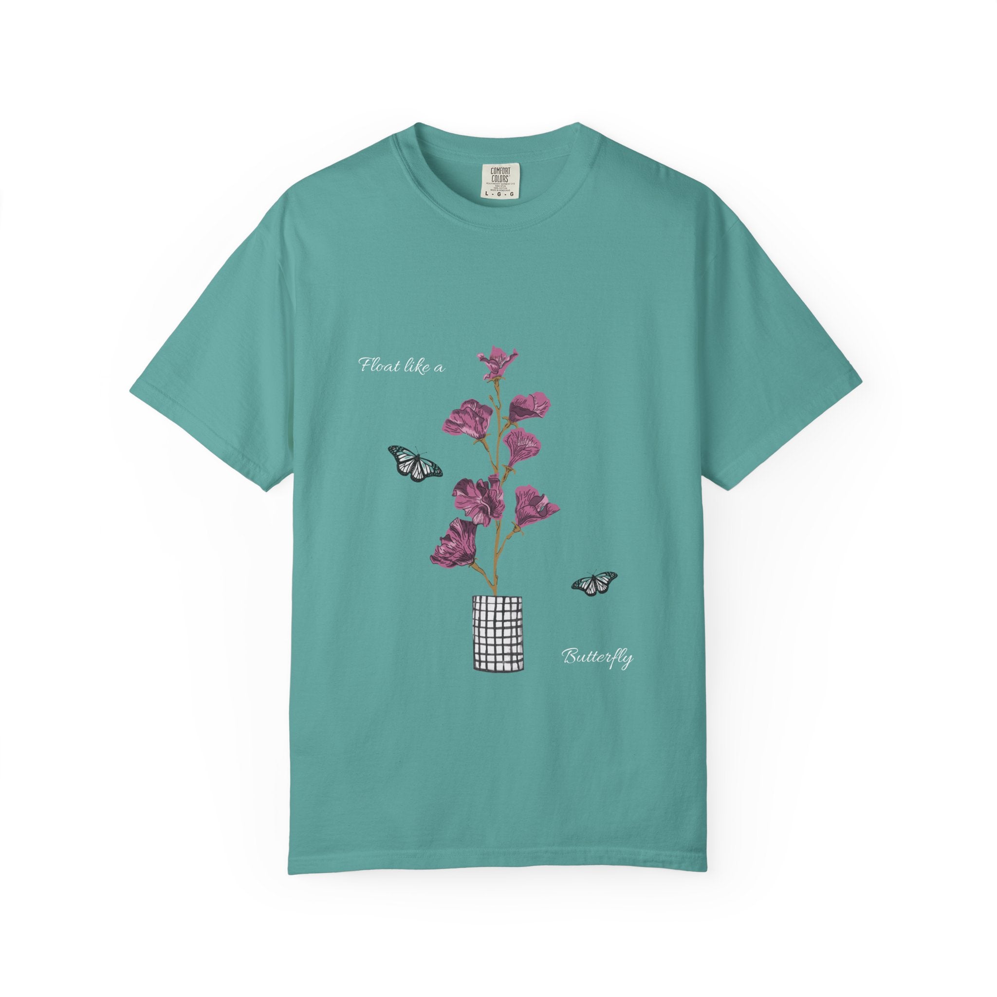 Float Like a Butterfly Floral Butterfly Graphic T-Shirt