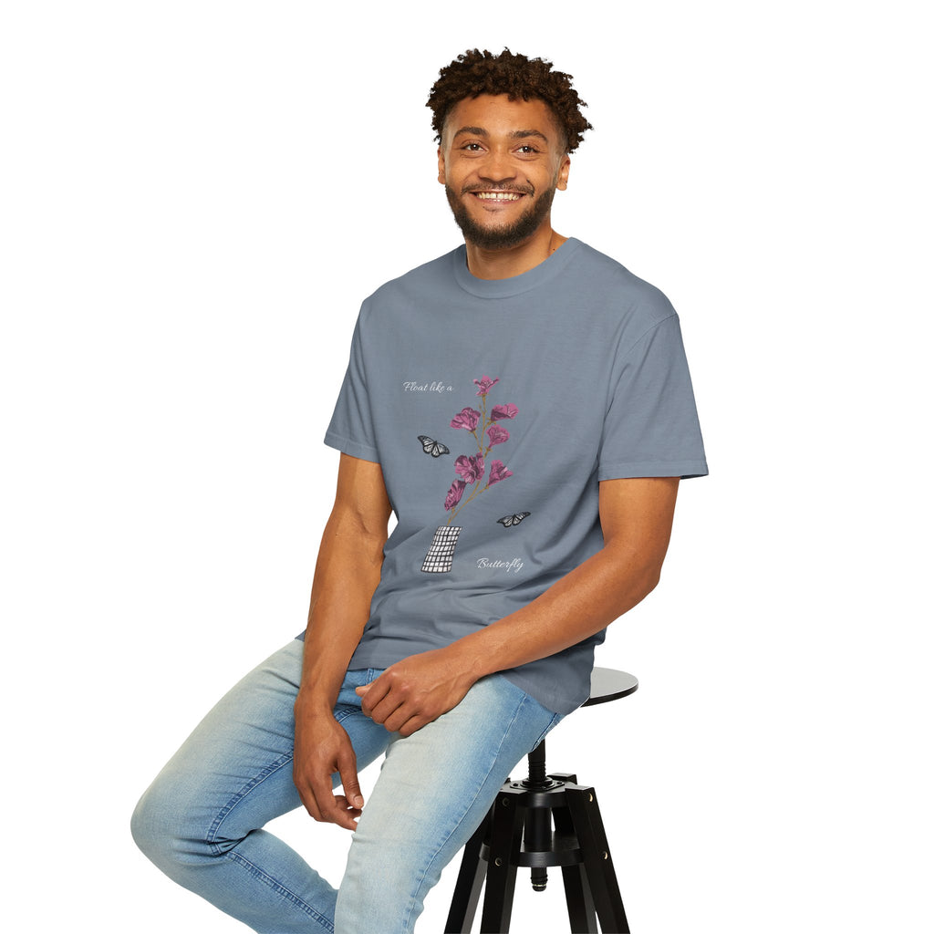 Float Like a Butterfly Floral Butterfly Graphic T-Shirt