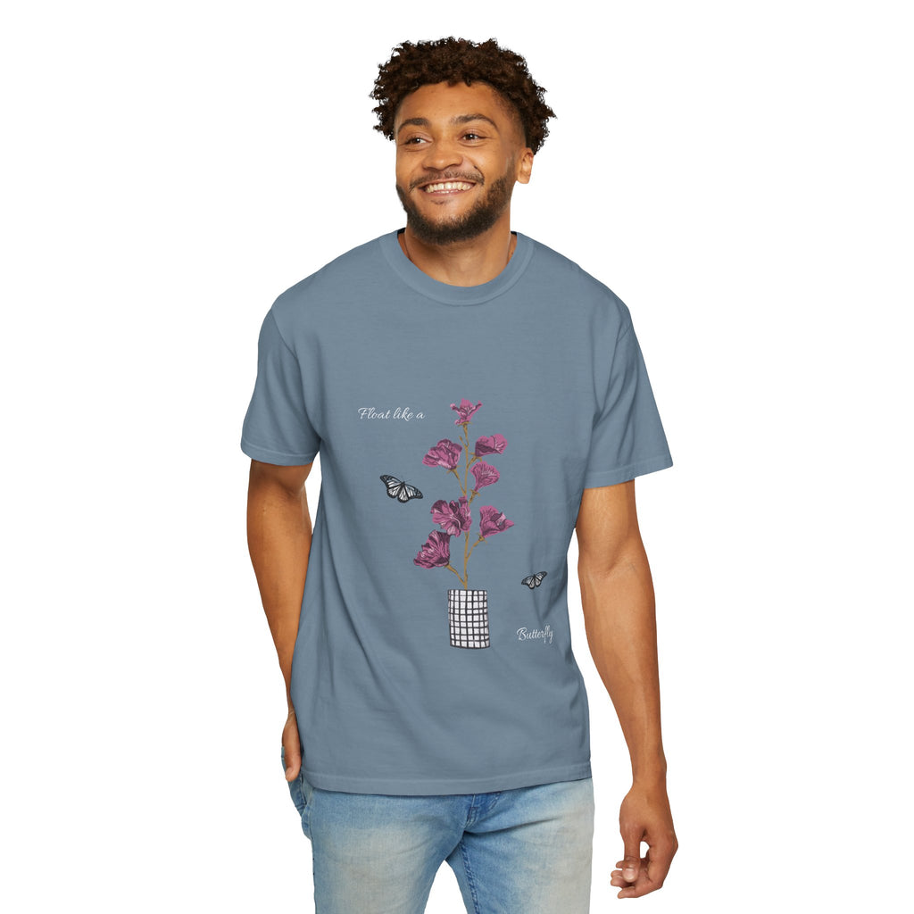 Float Like a Butterfly Floral Butterfly Graphic T-Shirt