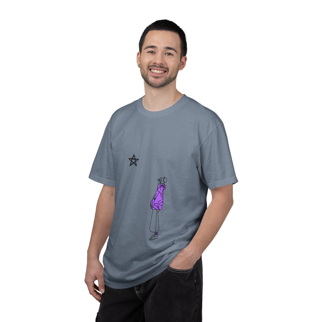 Star Watcher Graphic Tee — Standalone Man Illustration