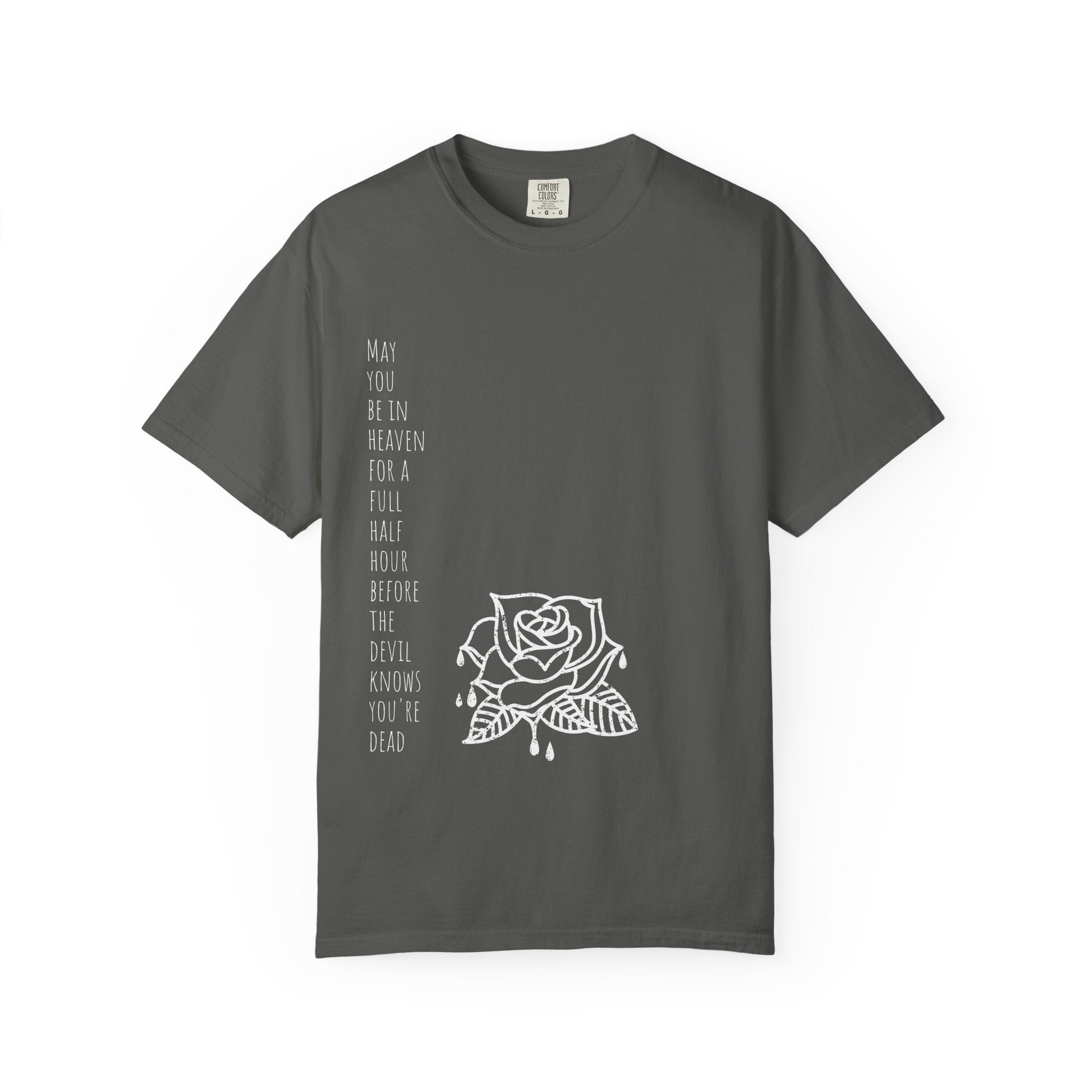 Rose with Dripping blood Text T-shirt | Gothic Floral Quote