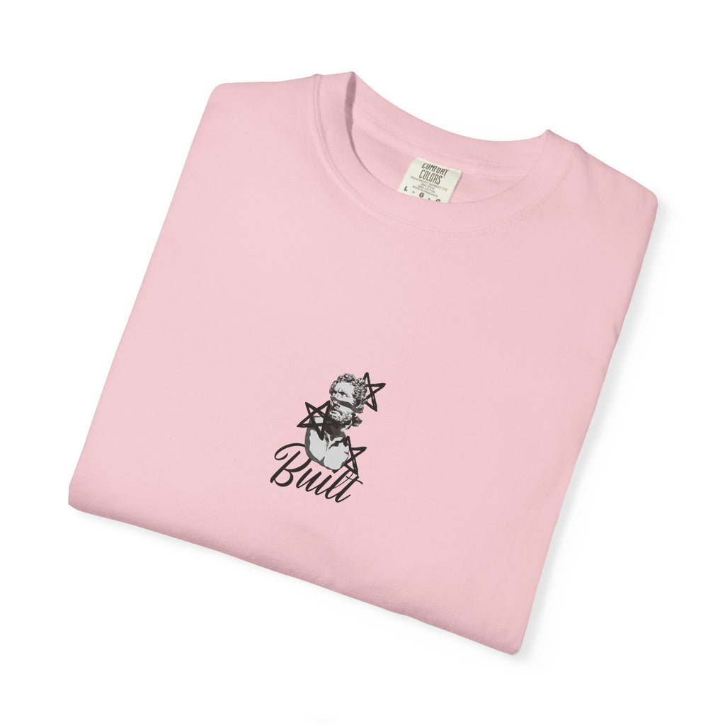 'Built' Statue Graphic T-shirt — Monochrome Sculpted Man Tee