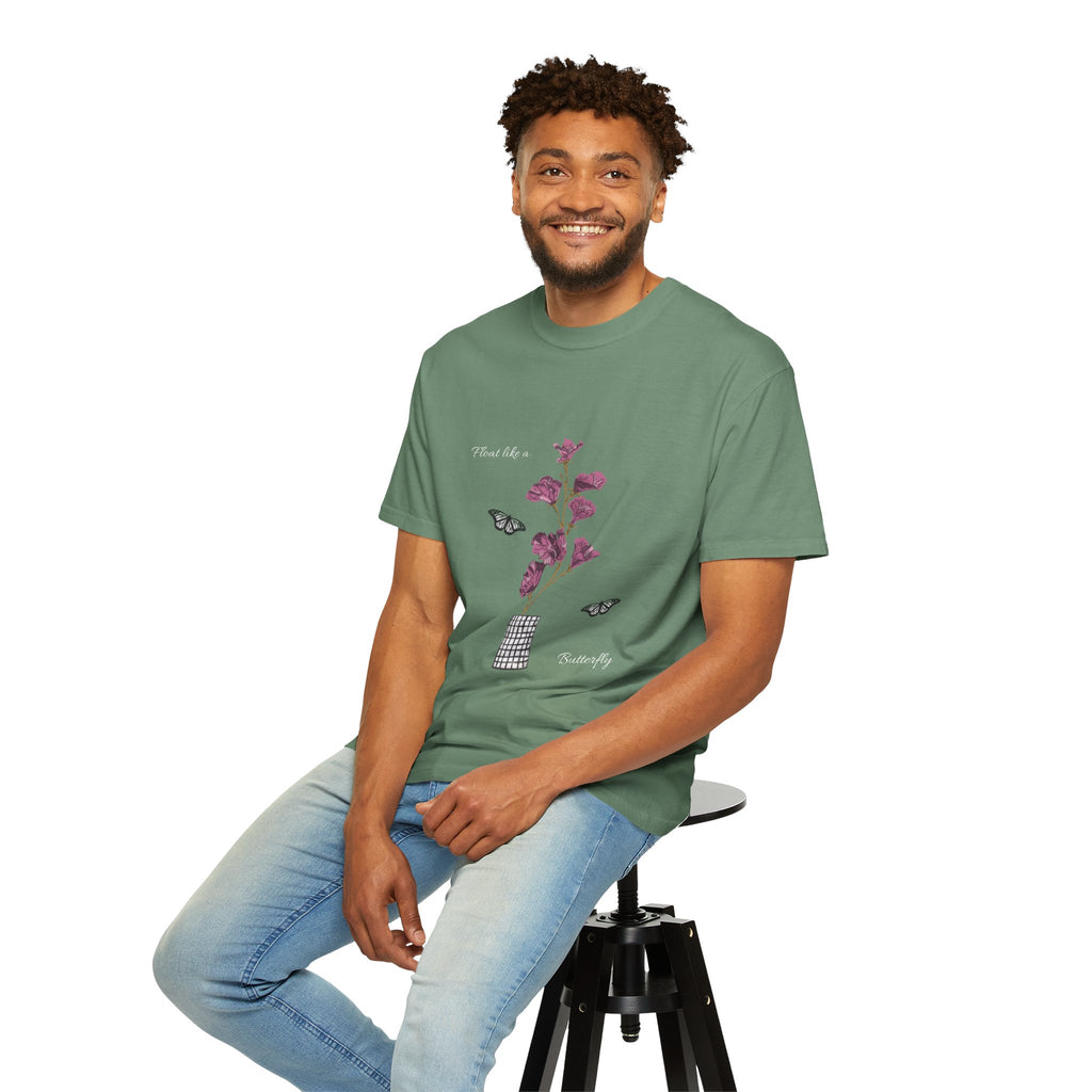 Float Like a Butterfly Floral Butterfly Graphic T-Shirt