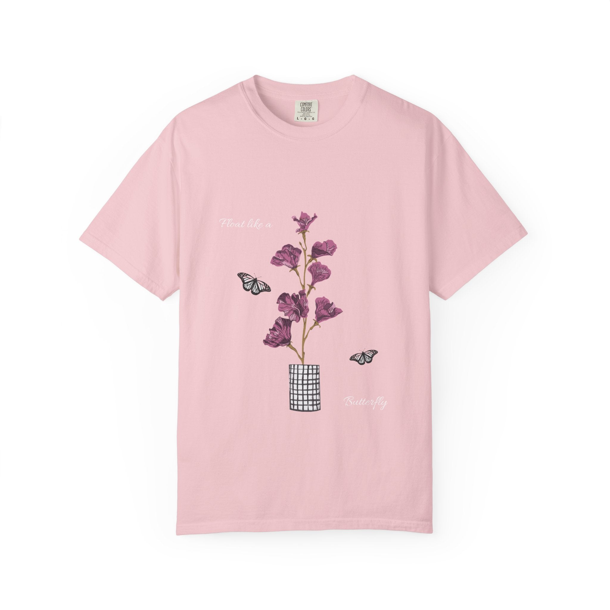 Float Like a Butterfly Floral Butterfly Graphic T-Shirt