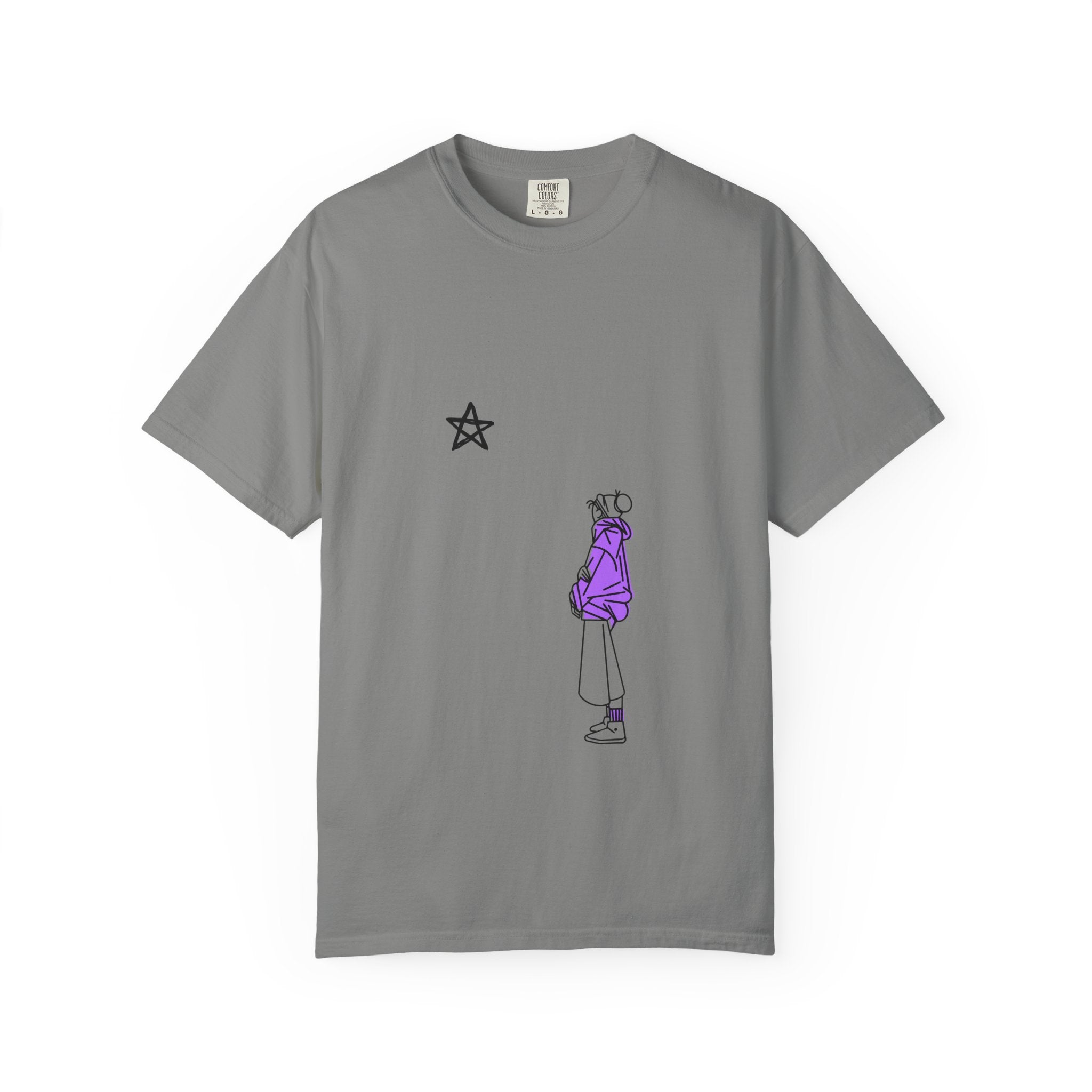 Star Watcher Graphic Tee — Standalone Man Illustration