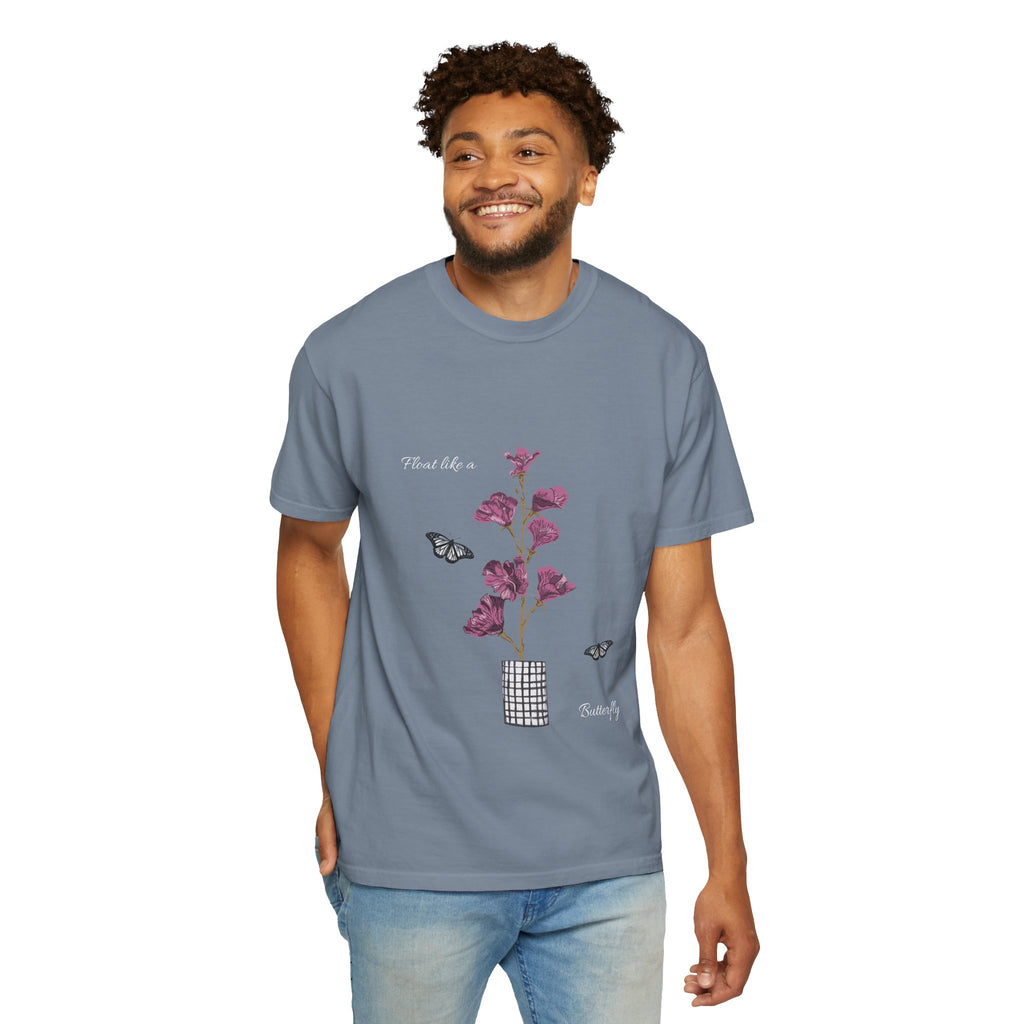 Float Like a Butterfly Floral Butterfly Graphic T-Shirt