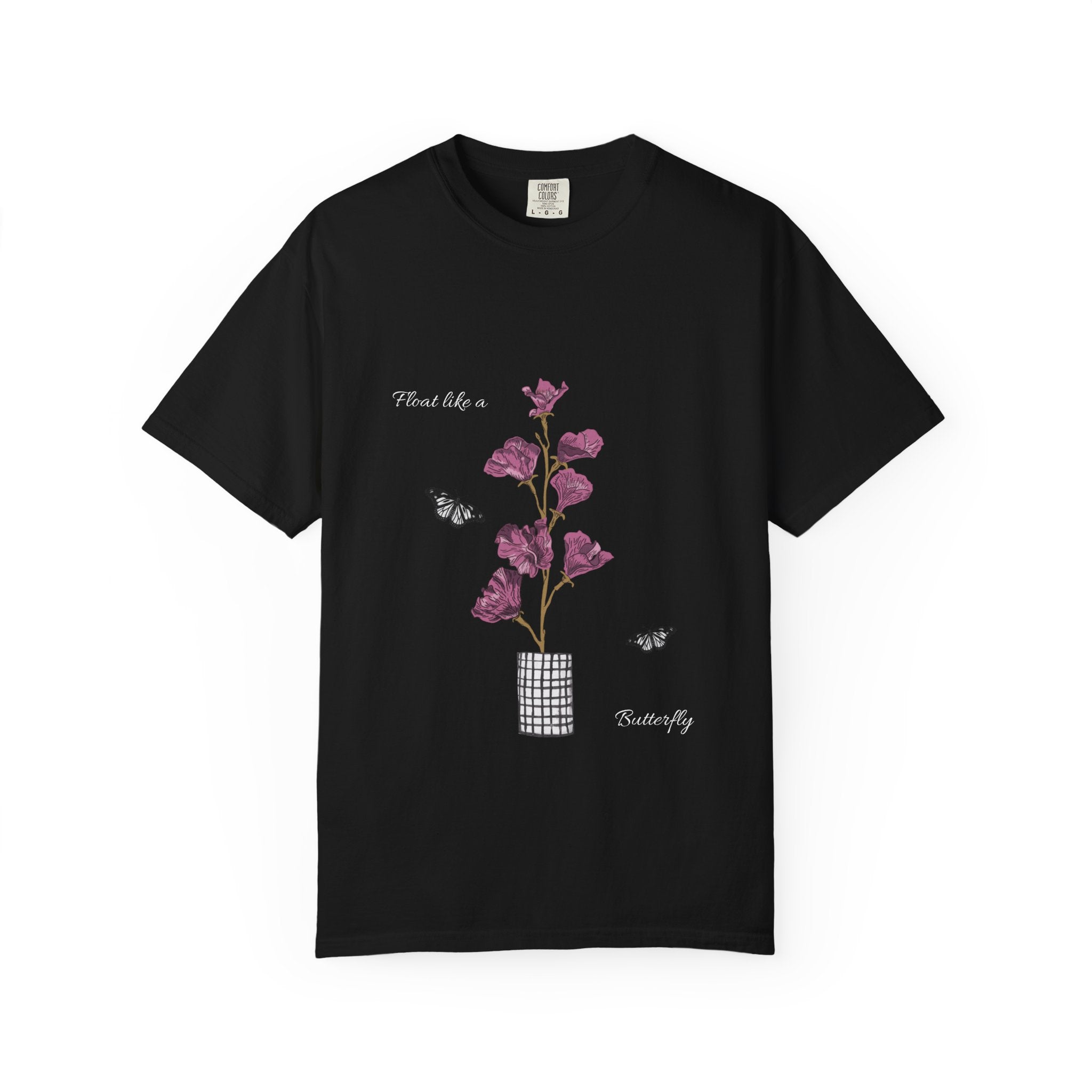 Float Like a Butterfly Floral Butterfly Graphic T-Shirt