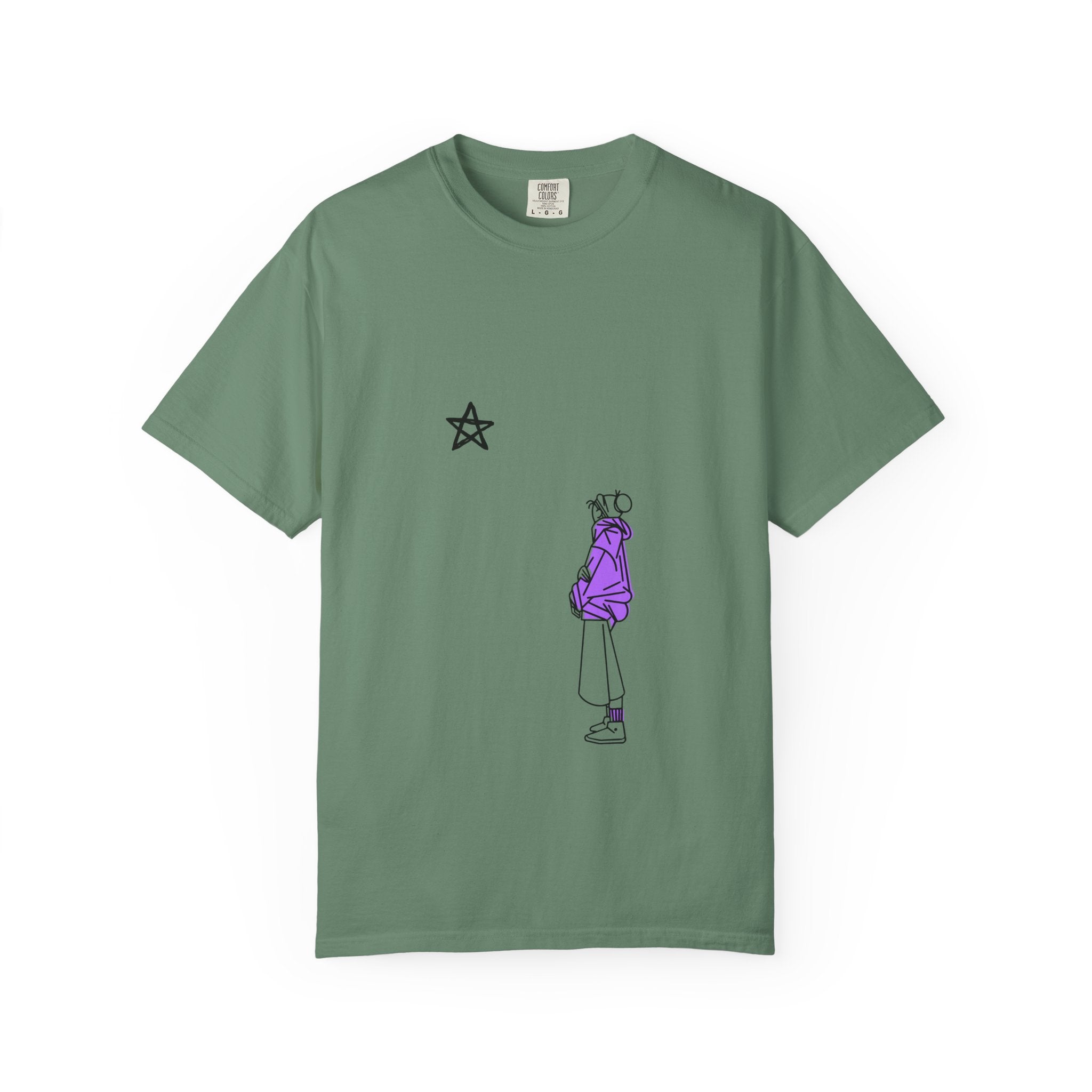 Star Watcher Graphic Tee — Standalone Man Illustration