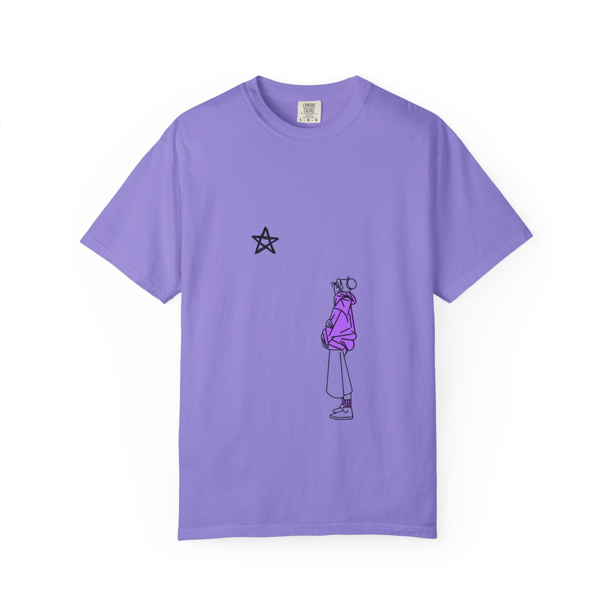 Star Watcher Graphic Tee — Standalone Man Illustration