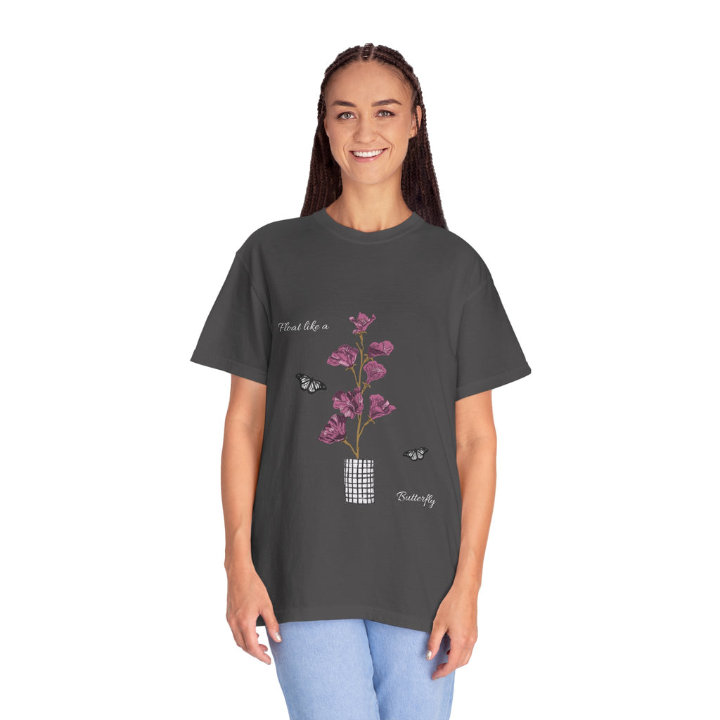 Float Like a Butterfly Floral Butterfly Graphic T-Shirt