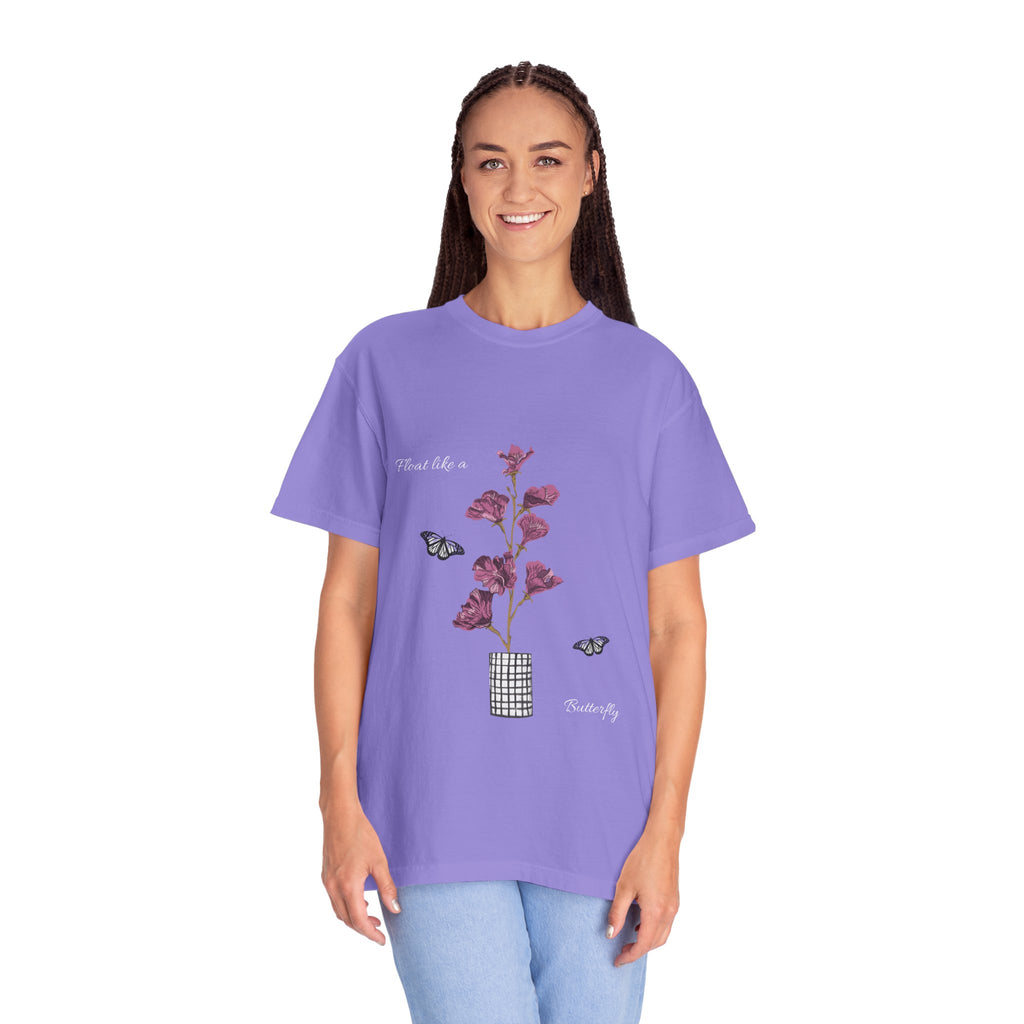 Float Like a Butterfly Floral Butterfly Graphic T-Shirt