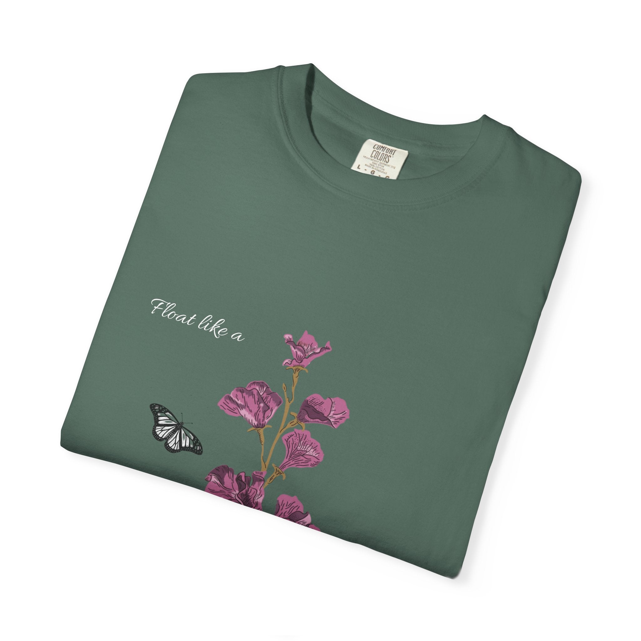 Float Like a Butterfly Floral Butterfly Graphic T-Shirt