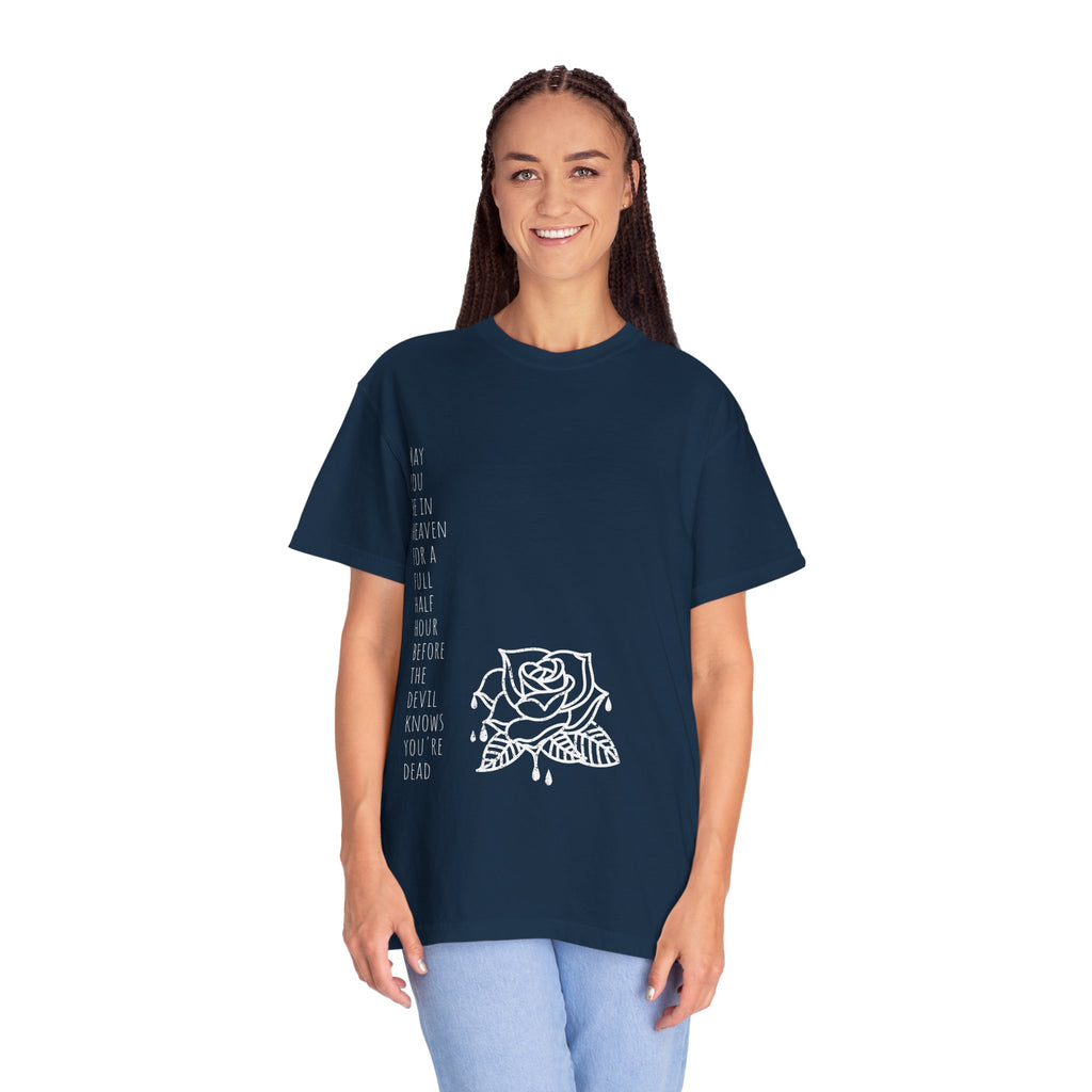 Rose with Dripping blood Text T-shirt | Gothic Floral Quote