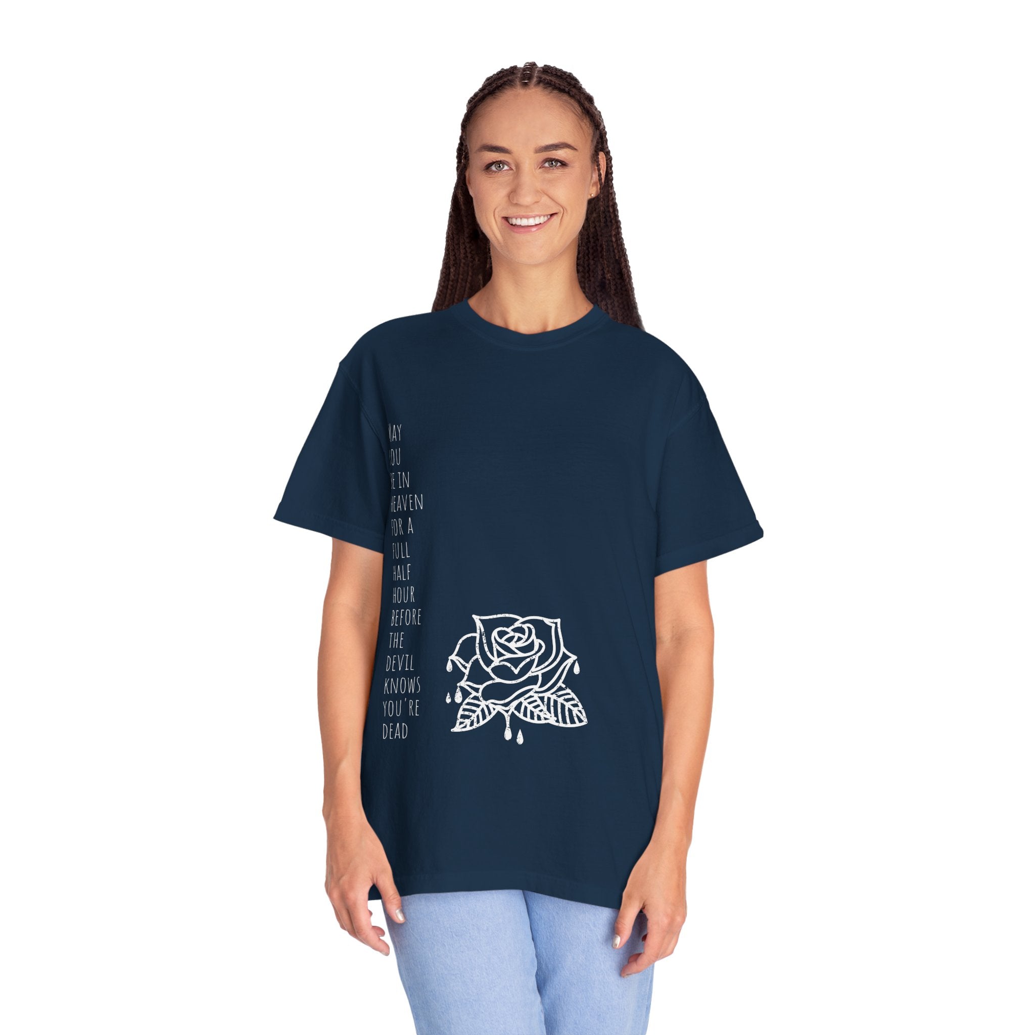 Rose with Dripping blood Text T-shirt | Gothic Floral Quote