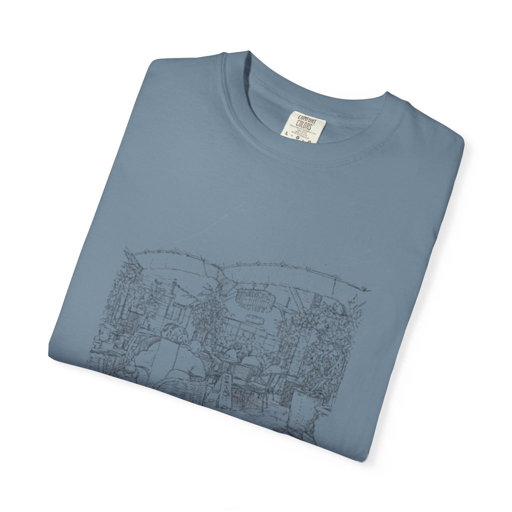 Rainy Day Pencil Sketch T-Shirt — Marquee Seating Illustration