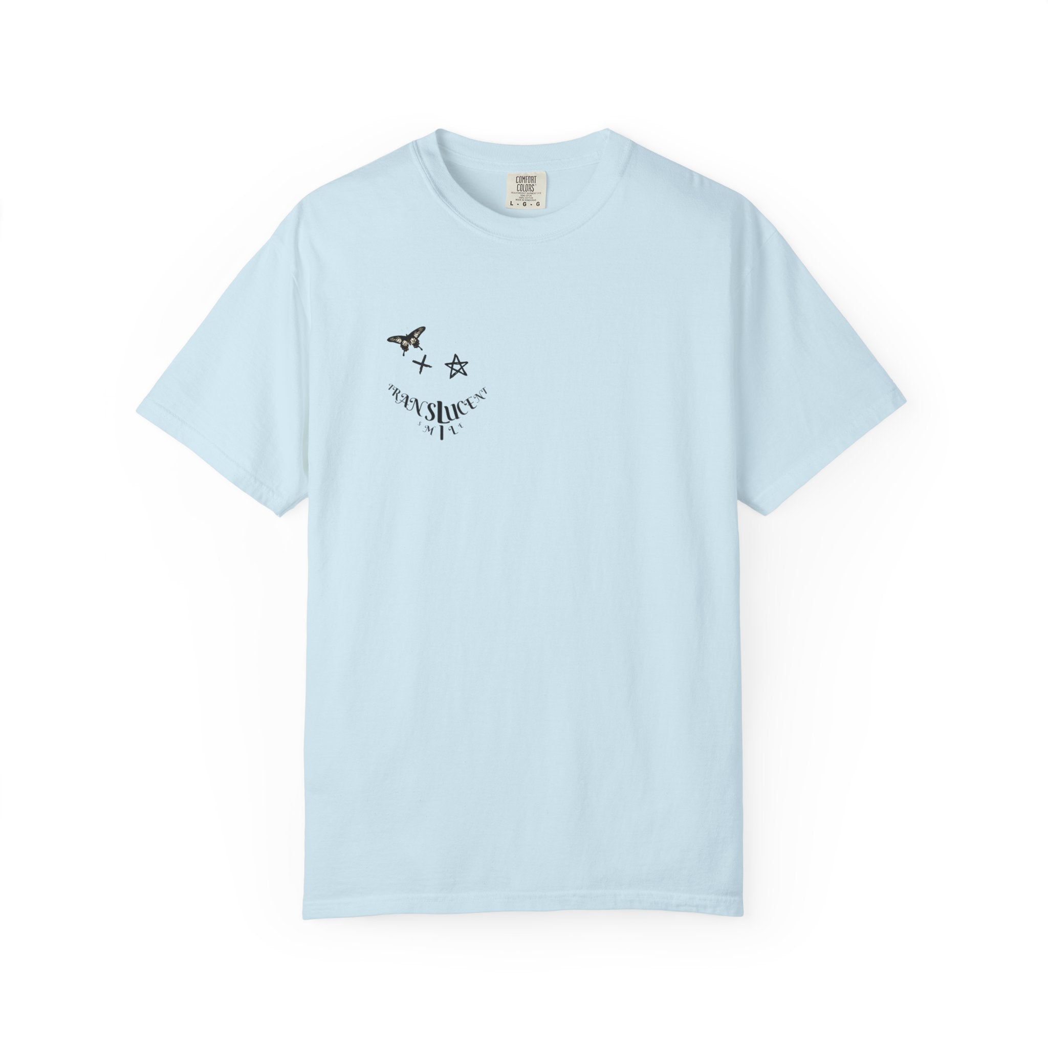 Translucent Smile Graphic T-Shirt — 'Translucent smile' Tee Pec Placement