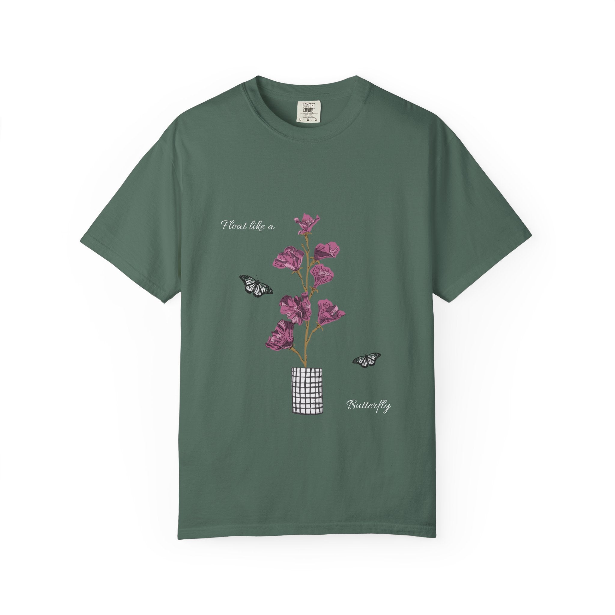 Float Like a Butterfly Floral Butterfly Graphic T-Shirt