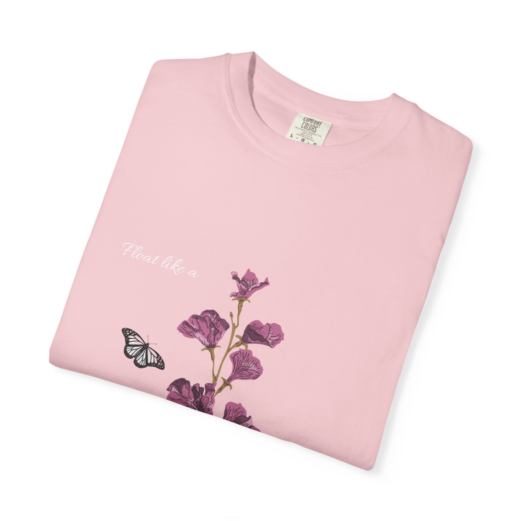 Float Like a Butterfly Floral Butterfly Graphic T-Shirt