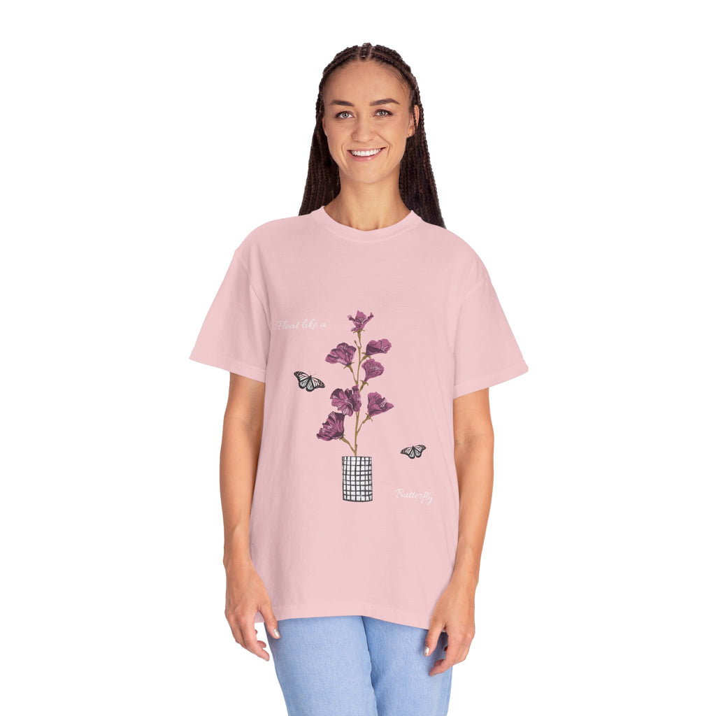 Float Like a Butterfly Floral Butterfly Graphic T-Shirt