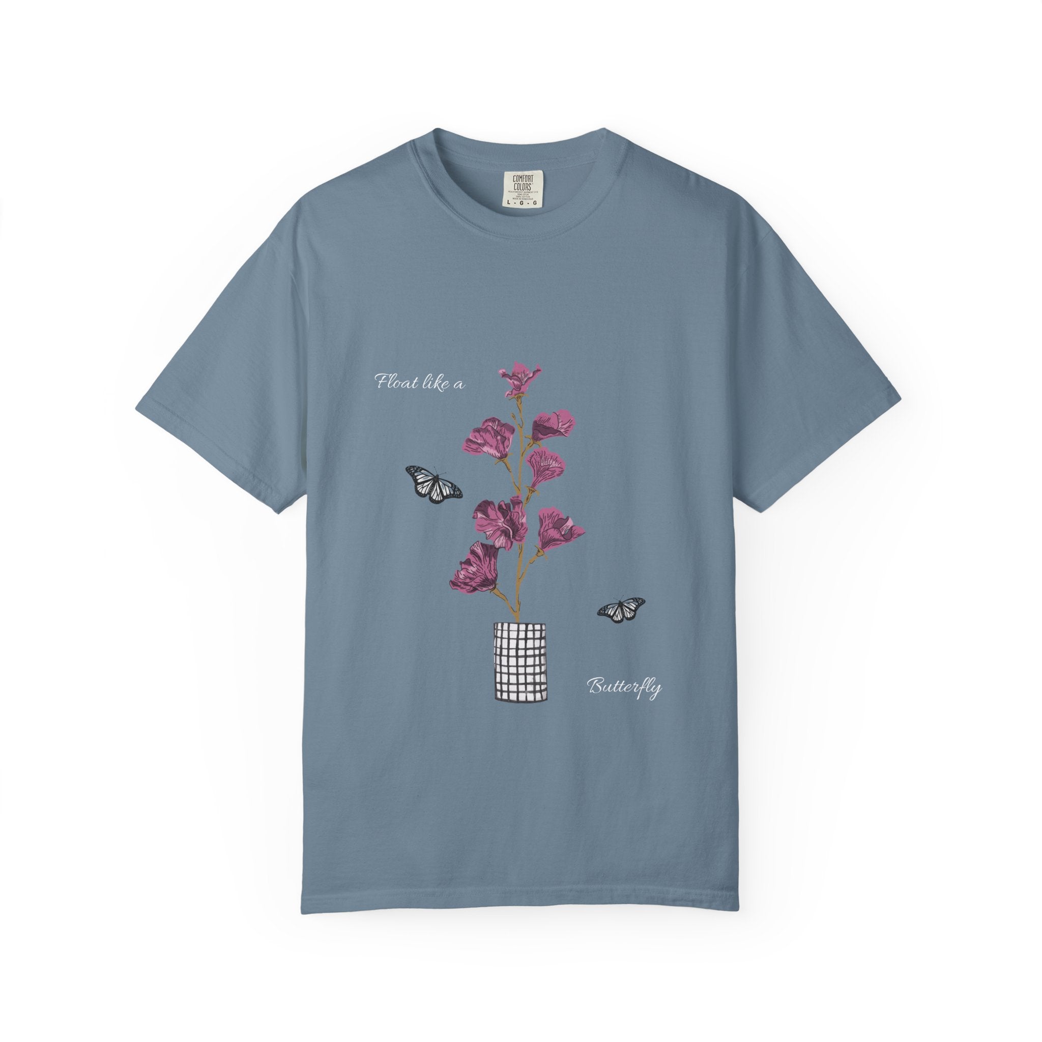 Float Like a Butterfly Floral Butterfly Graphic T-Shirt