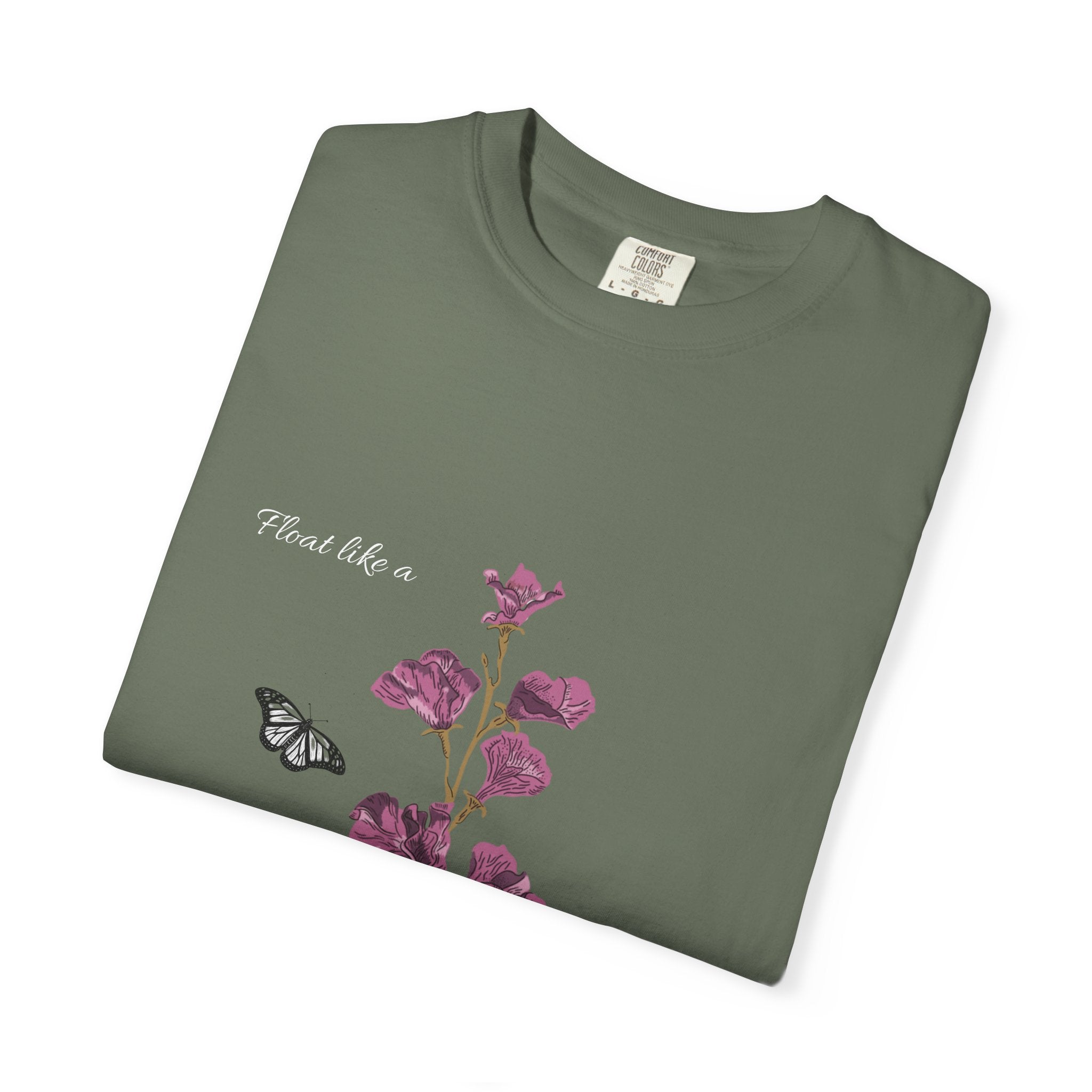 Float Like a Butterfly Floral Butterfly Graphic T-Shirt
