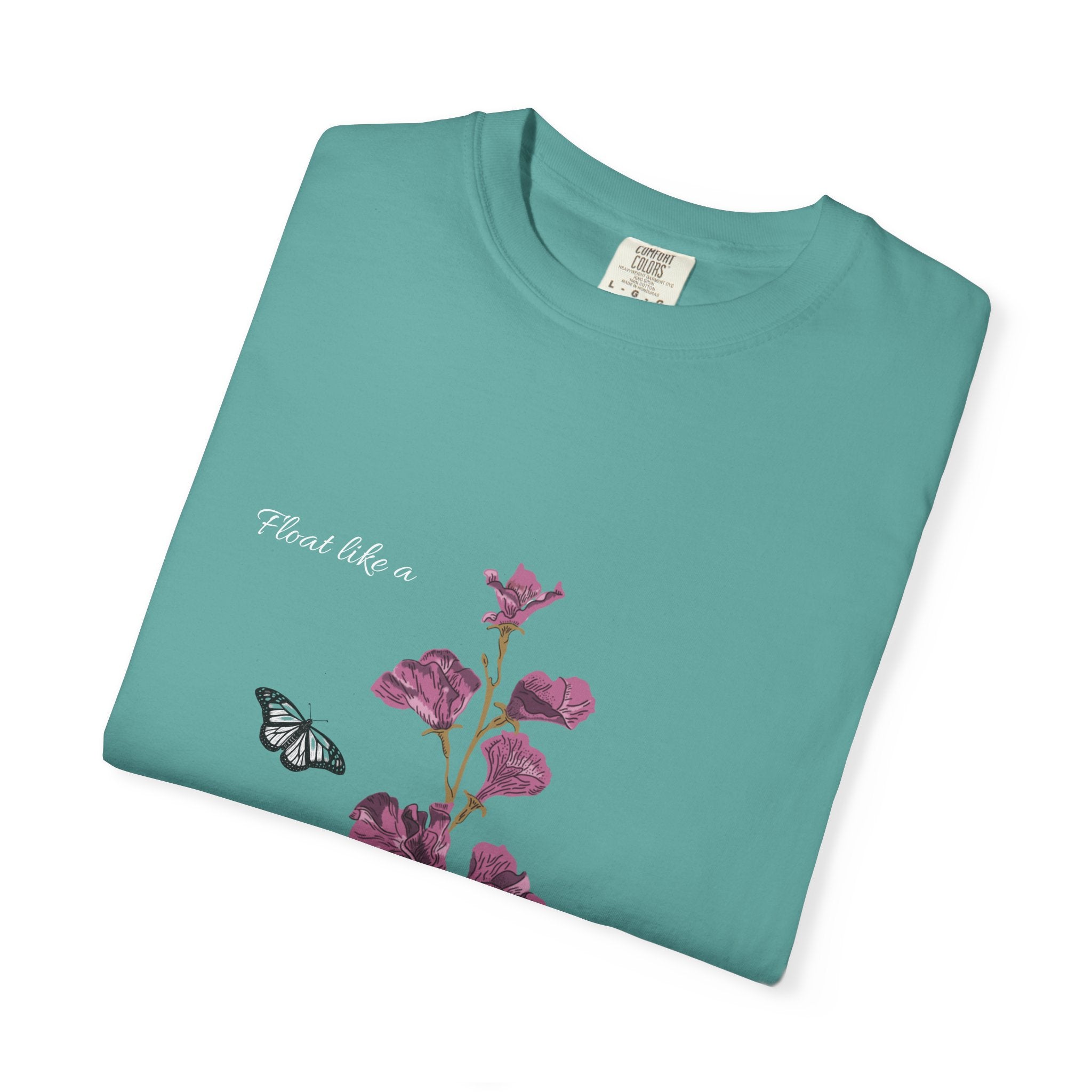 Float Like a Butterfly Floral Butterfly Graphic T-Shirt