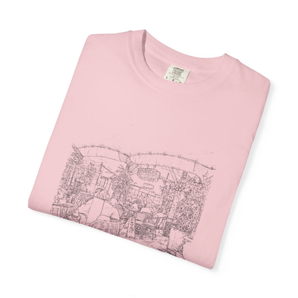 Rainy Day Pencil Sketch T-Shirt — Marquee Seating Illustration