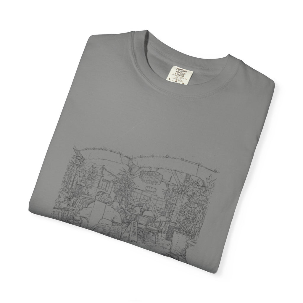 Rainy Day Pencil Sketch T-Shirt — Marquee Seating Illustration