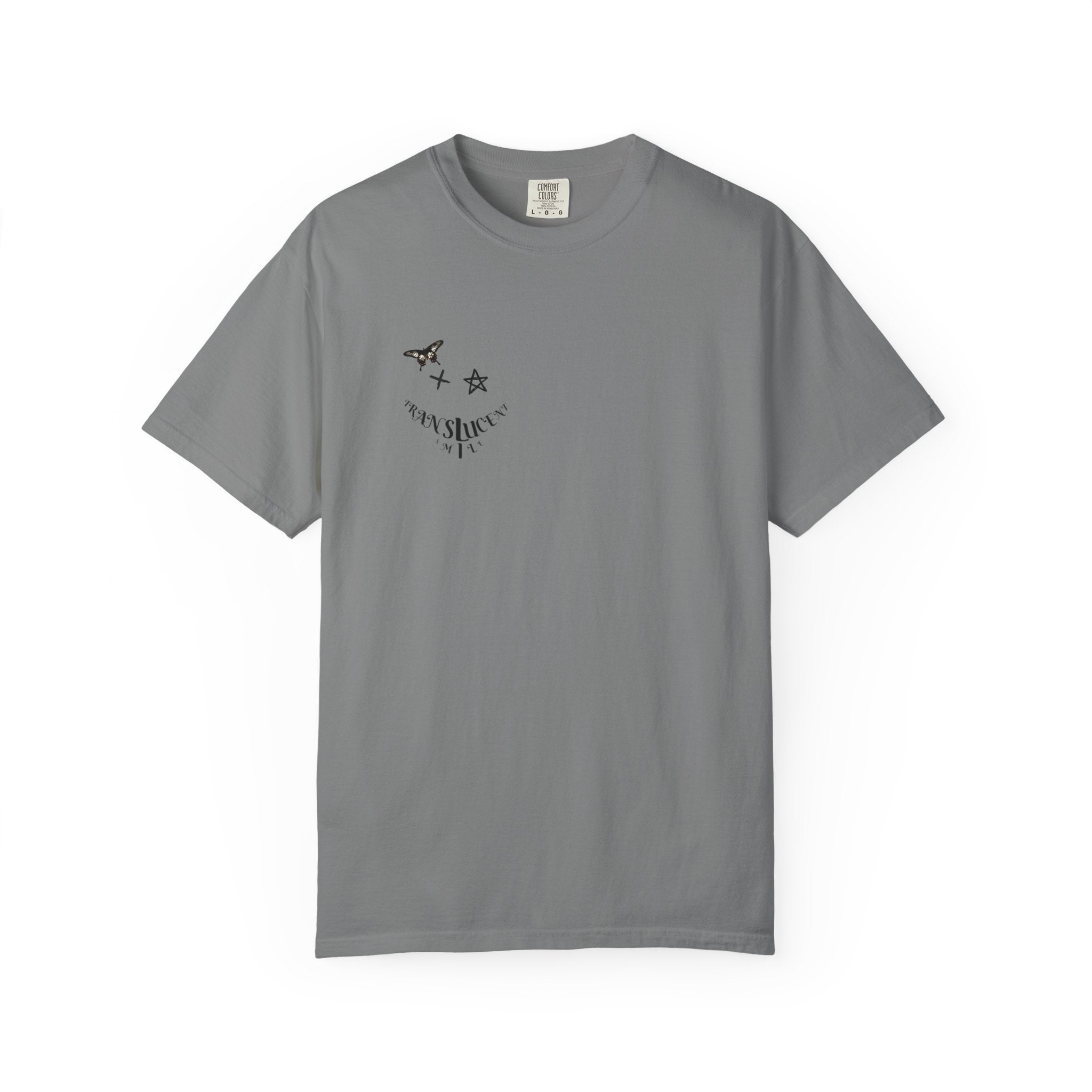 Translucent Smile Graphic T-Shirt — 'Translucent smile' Tee Pec Placement